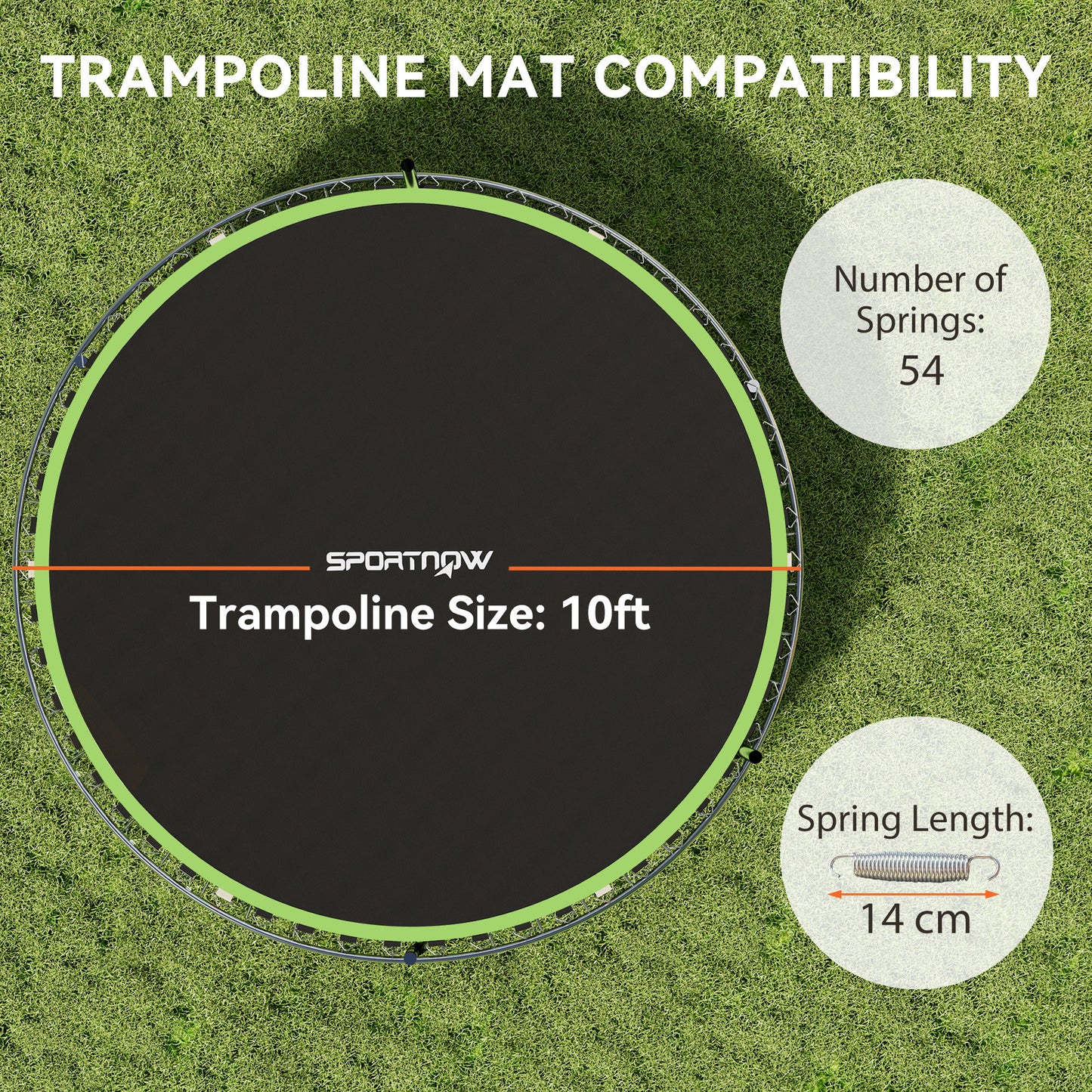 Trampoline Replacement Mat with Spring Pull Tool, 54 V-Hooks