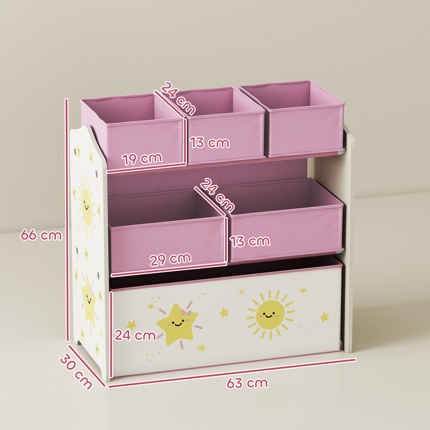 Kids Toy Storage Units, 3-Tier Toy Organiser Shelf