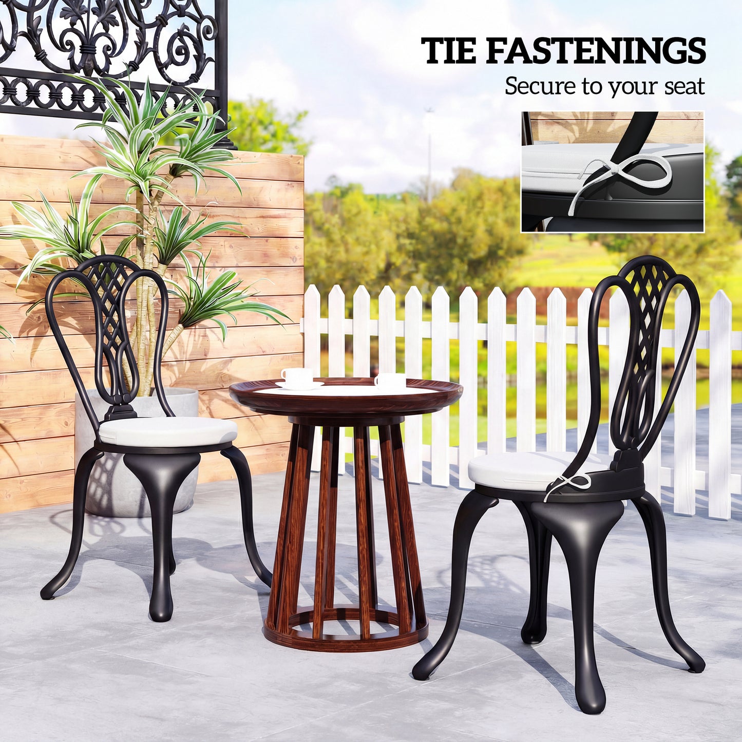 Outdoor Bistro Chair Cushions Set of 4 with Removable Cover