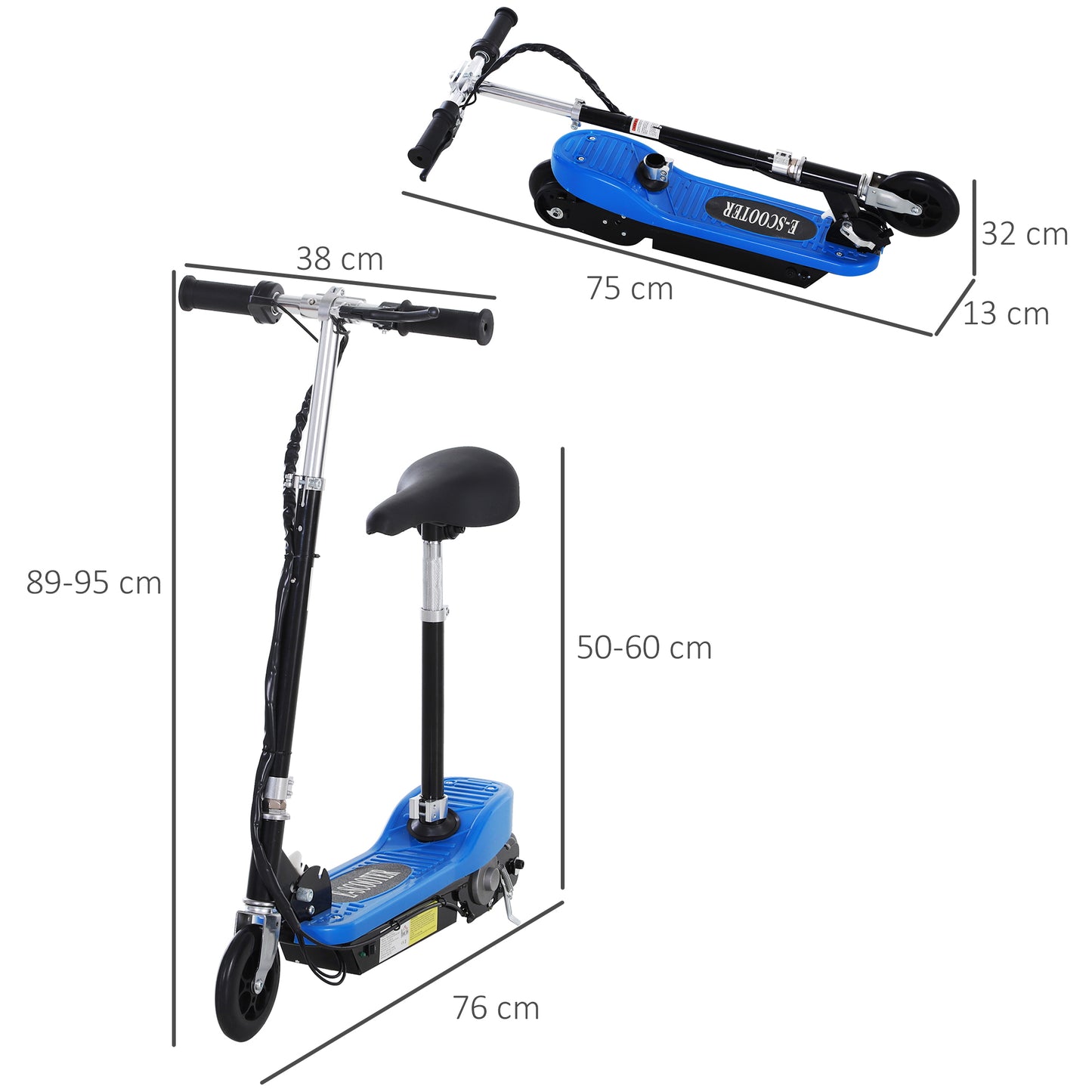 Foldable Electric Scooter for Kids 12V 120W W/Brake Kickstand
