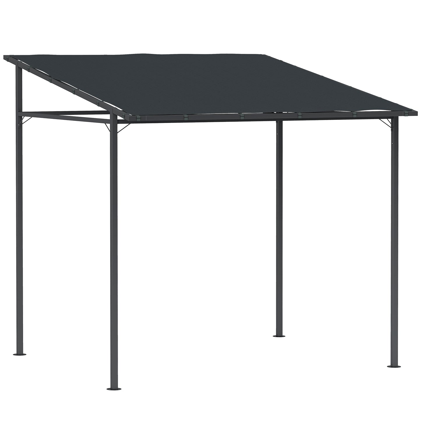 2.4 x 2.4 m Wall Mounted Pergola Gazebo with PA Coating Fabric