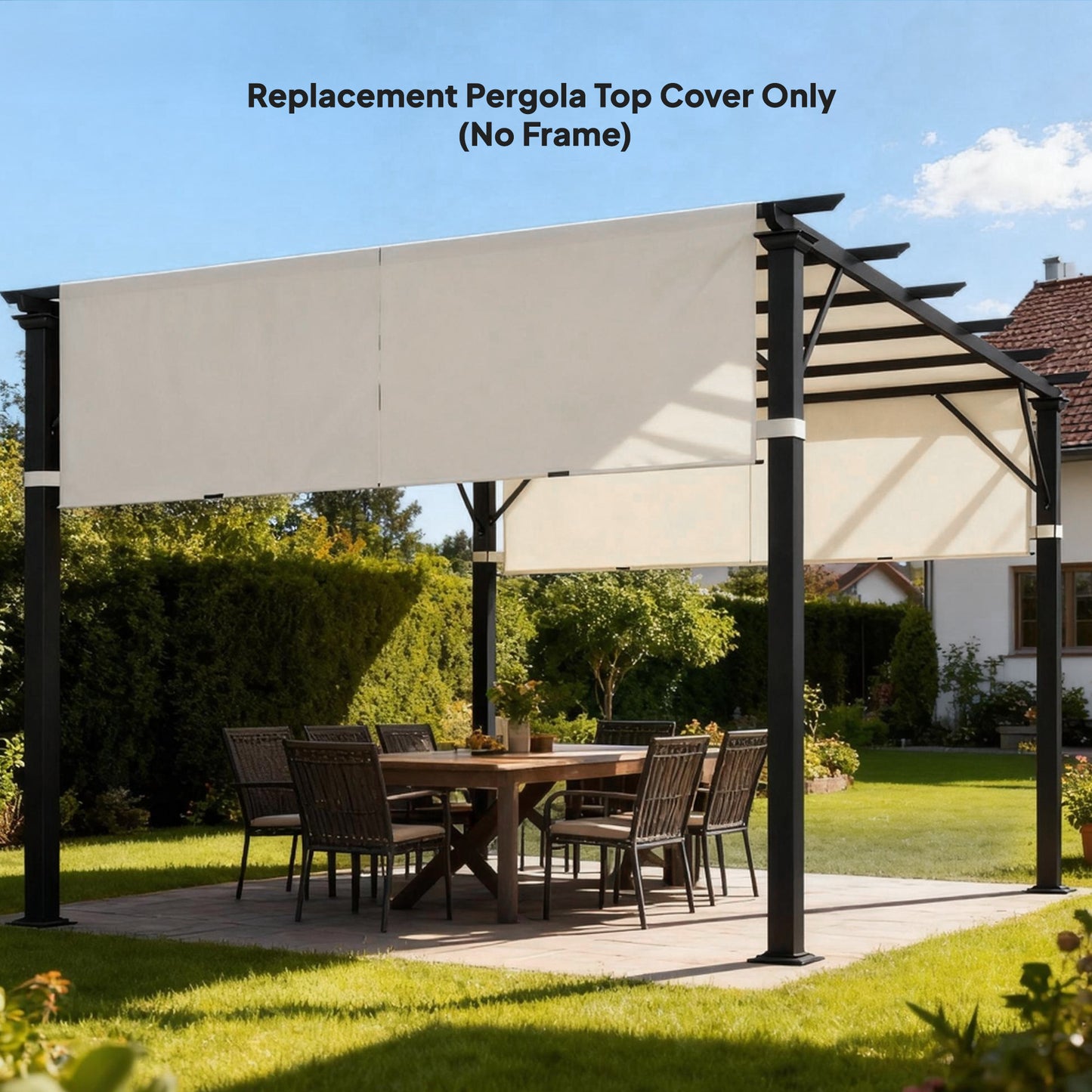 2 Pcs UV Protection Pergola Replacement Canopy, Pergola Shade Cover