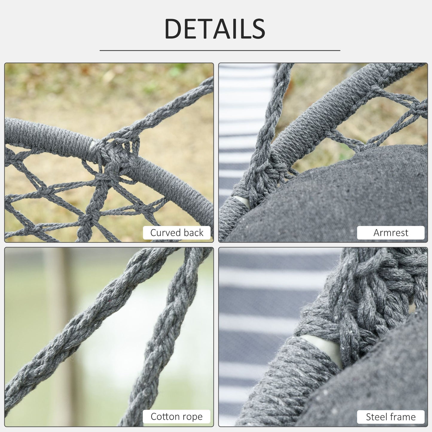 Two-Seater Boho Macrame Hammock Swing