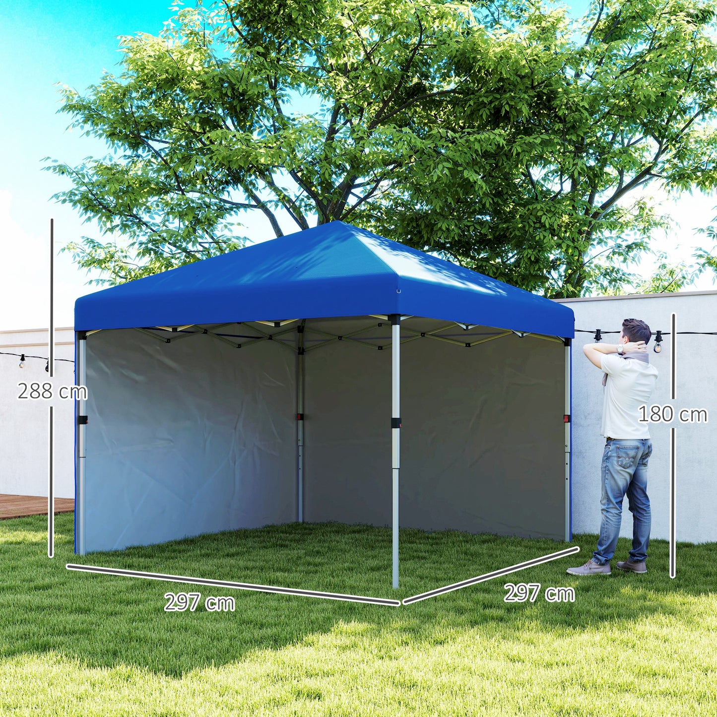 3 x 3 (M) Pop Up Gazebo, UPF 30+ with 2 Sidewalls