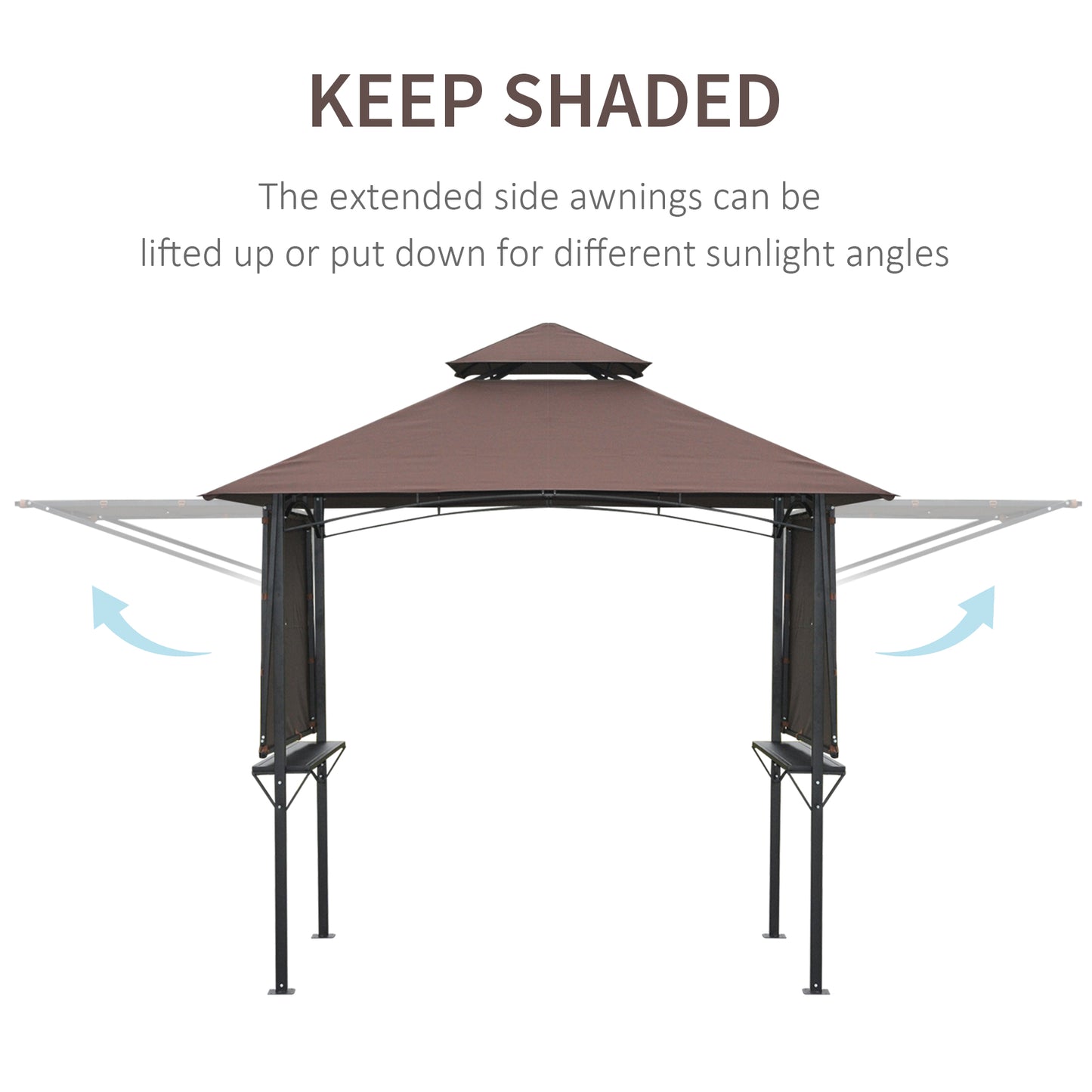 2.4 x 1.5 m (8' x 5') Grill Gazebo Canopy