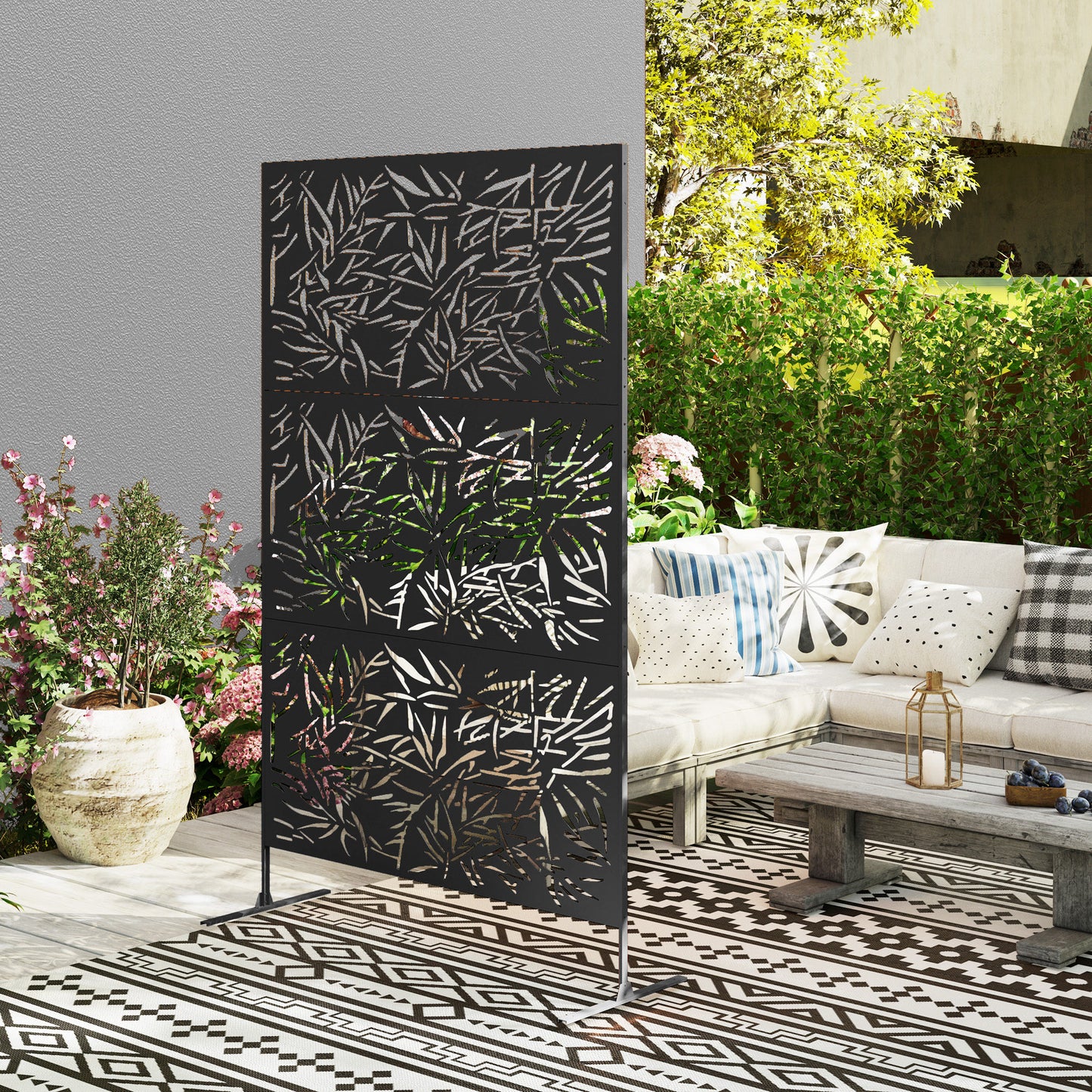 Decorative Garden Privacy Screen with Stand (2)