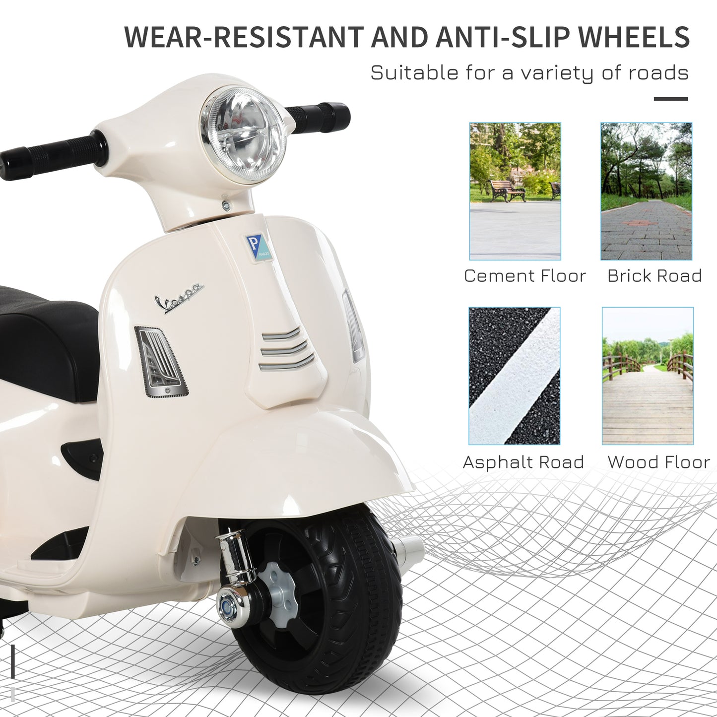 Vespa Licensed 6V Kids Electric Motorbike Ride On Motorcycle