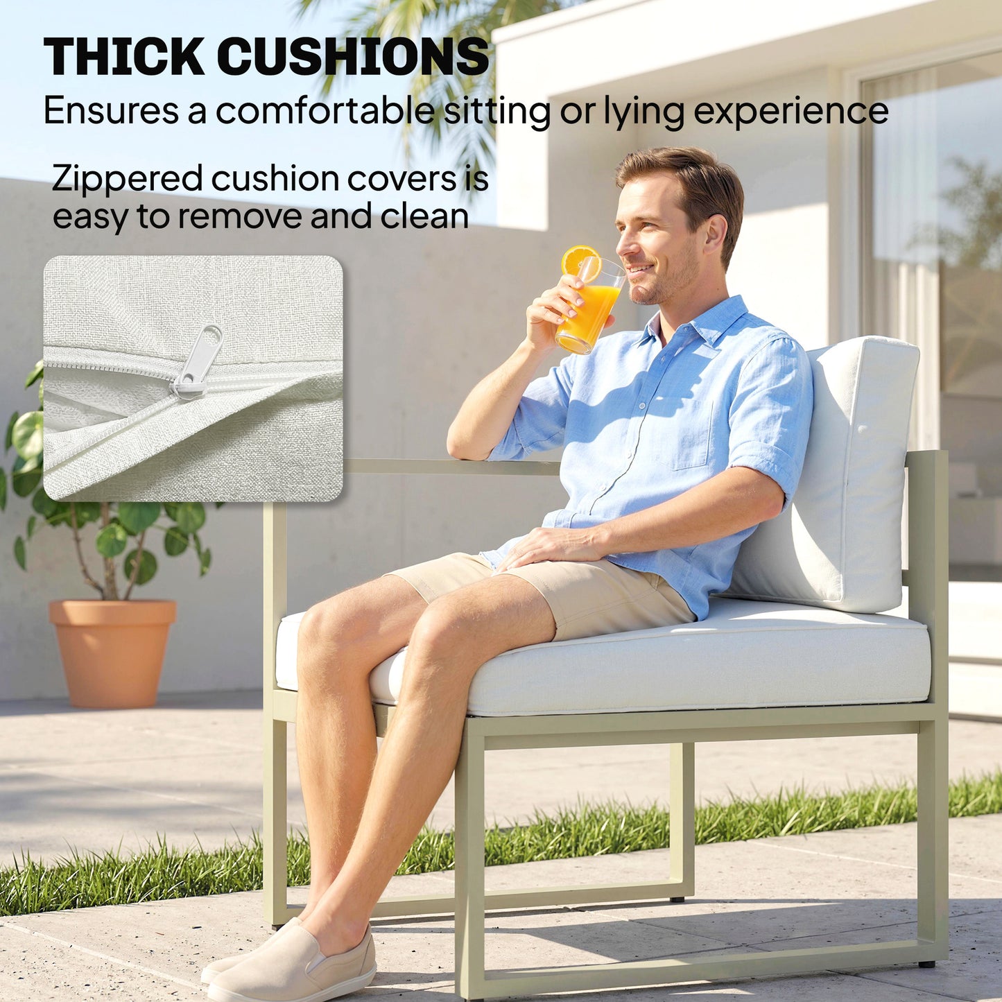 Garden Daybed, 6 Piece Outdoor Sectional Sofa Set