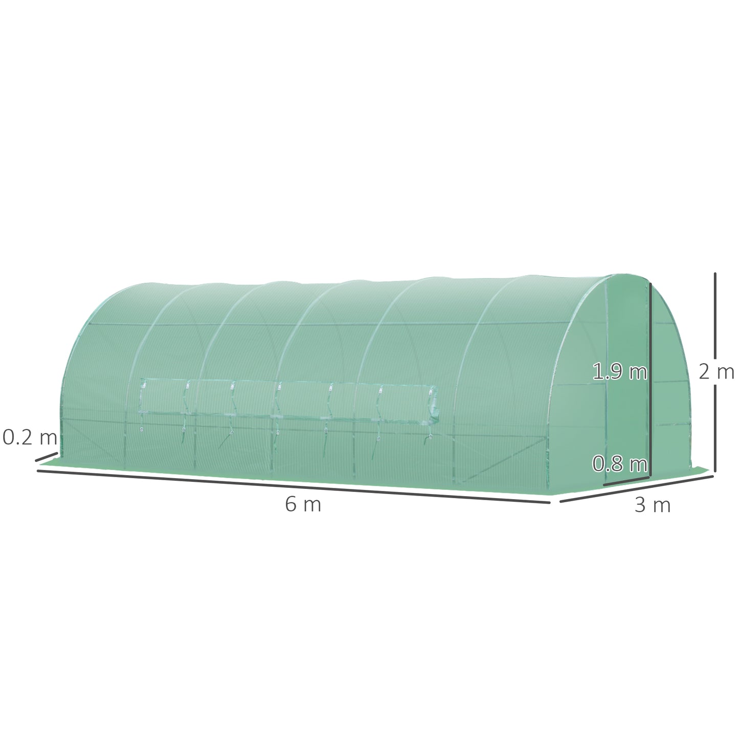Large Polytunnel Walk In Greenhouse