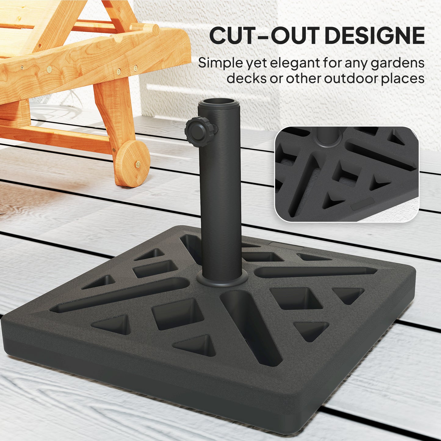 Garden Parasol Base, 15kg HDPE Outdoor Umbrella Stand Parasol Stand