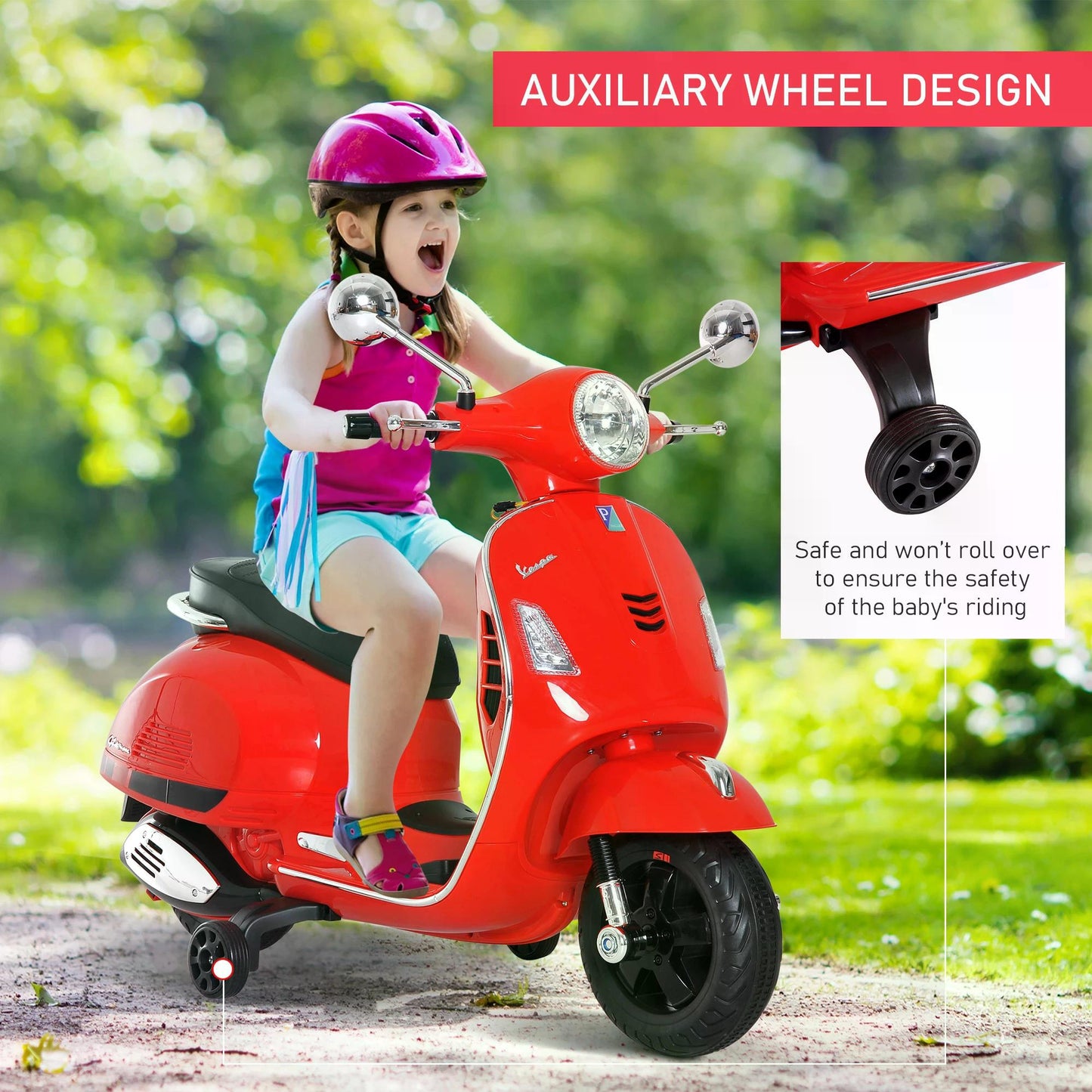 Kids Ride On Motorcycle, 6V, W/LED Lights