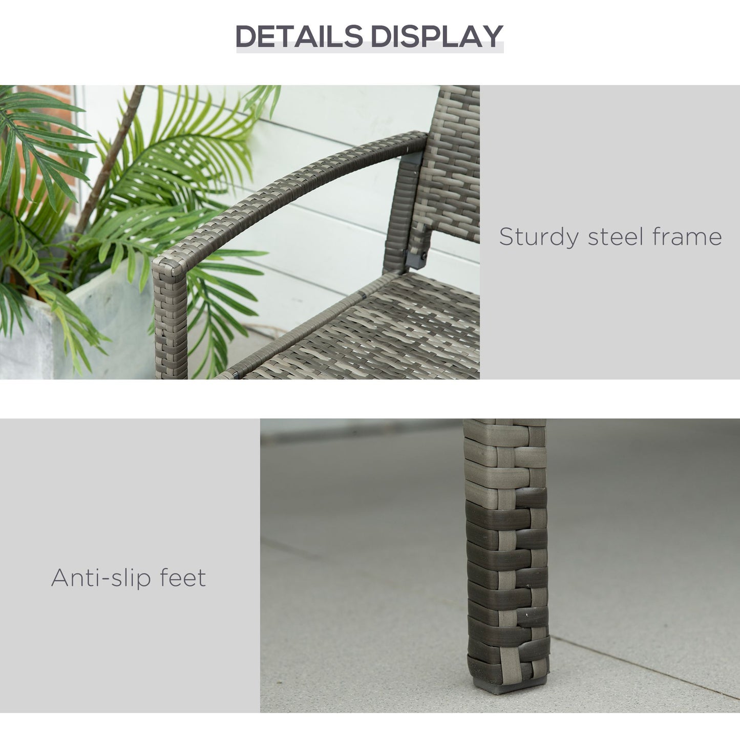 2 Seater Poly Rattan Garden Bench