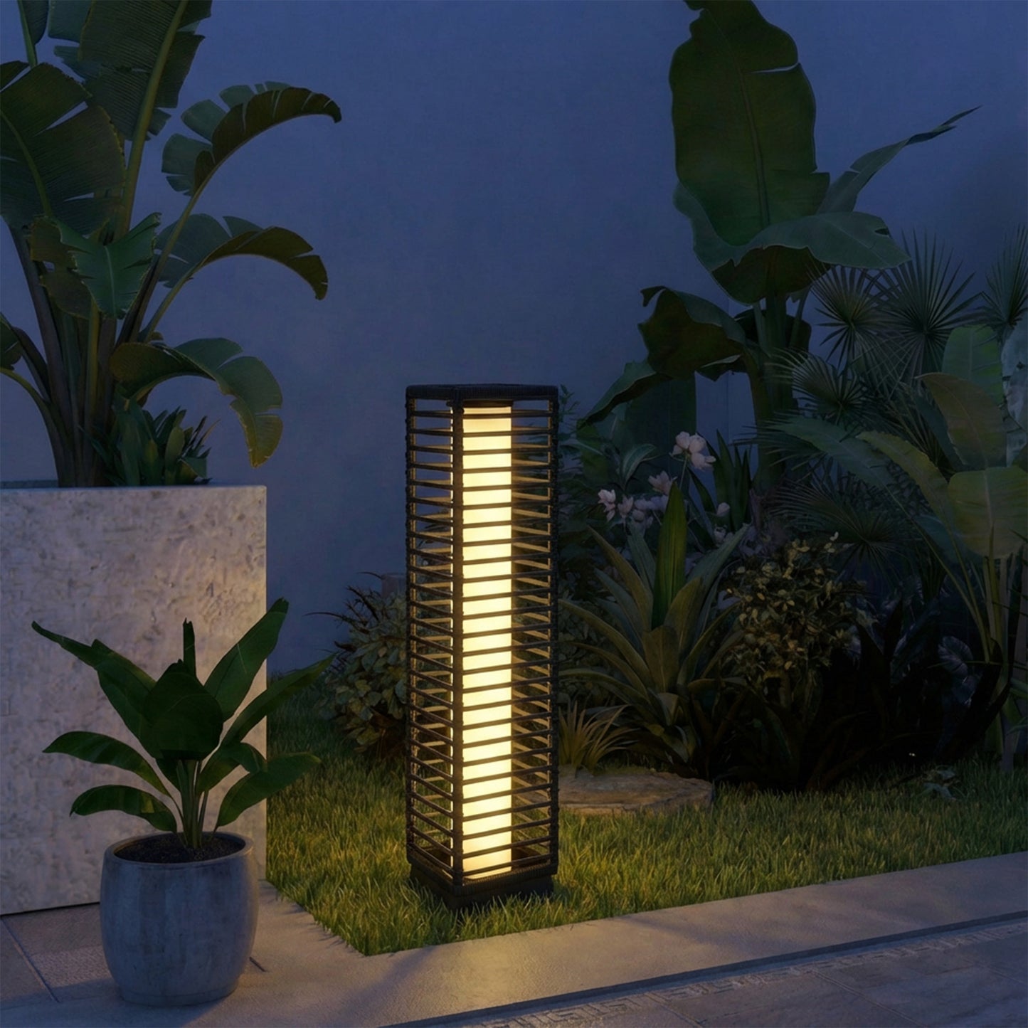 Garden Rattan Lamp, 68 cm Solar Rattan Floor Lamp