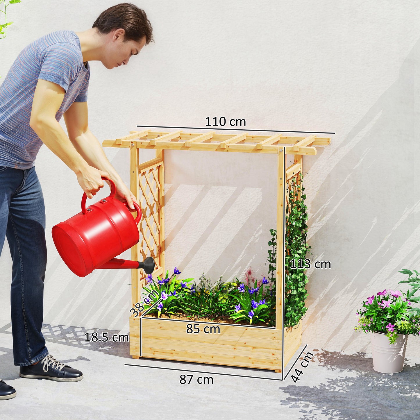 Garden Planter with Trellis (1)