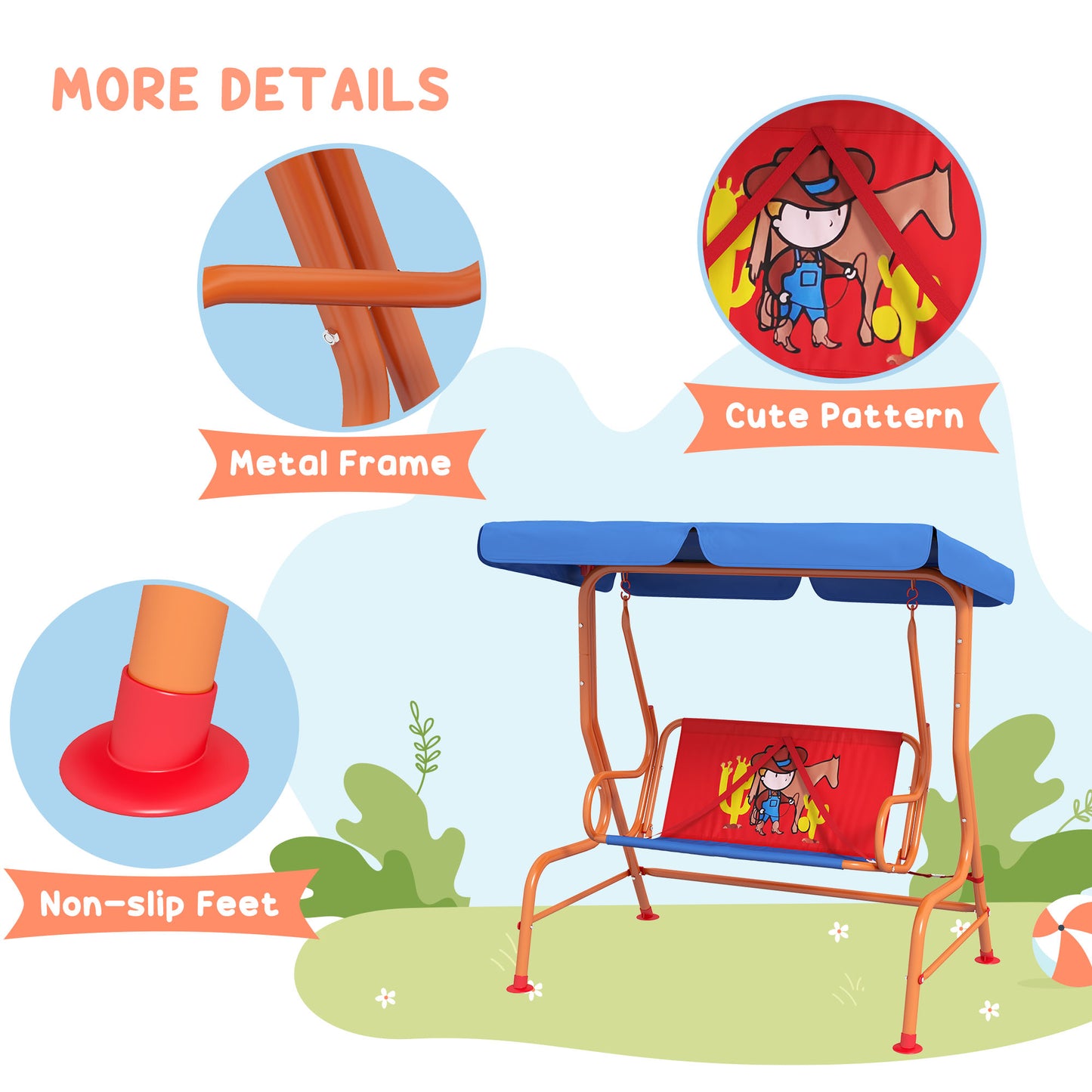 Two Seater Kids Garden Swing (1)