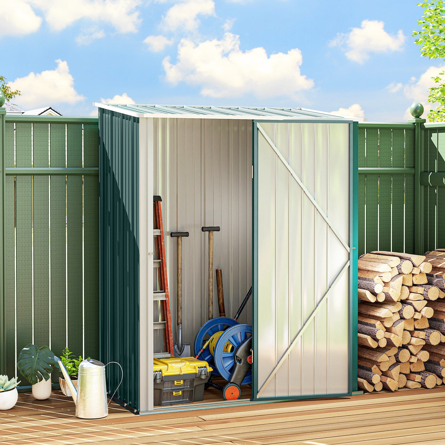 5.3 x 3.1ft Corrugated Steel Garden Shed