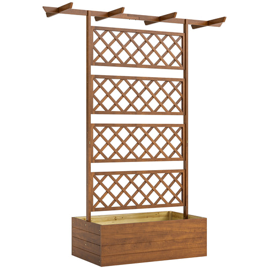 Wooden Trellis Planter Box, Raised Garden Bed to Grow Vegetables