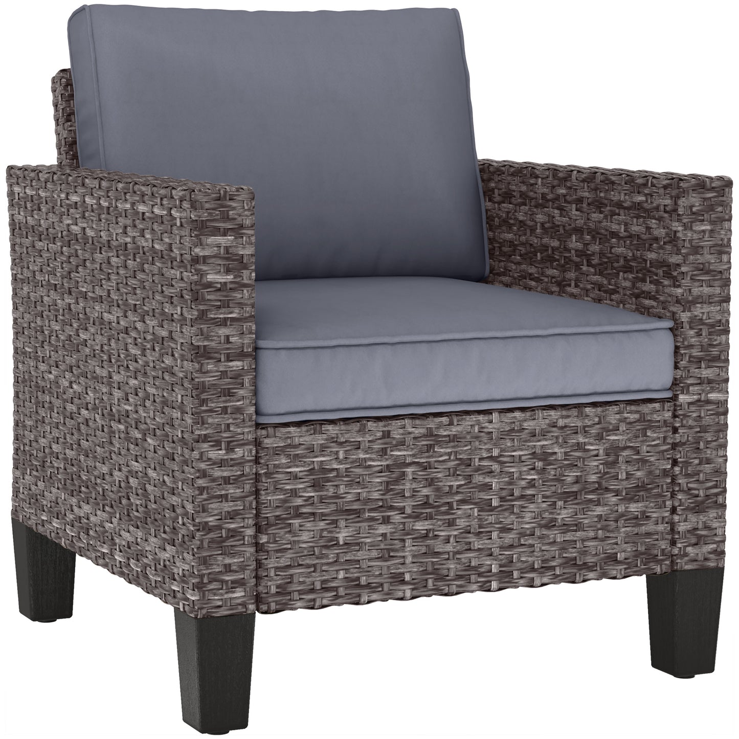 Single Rattan Armchair, with Cushions