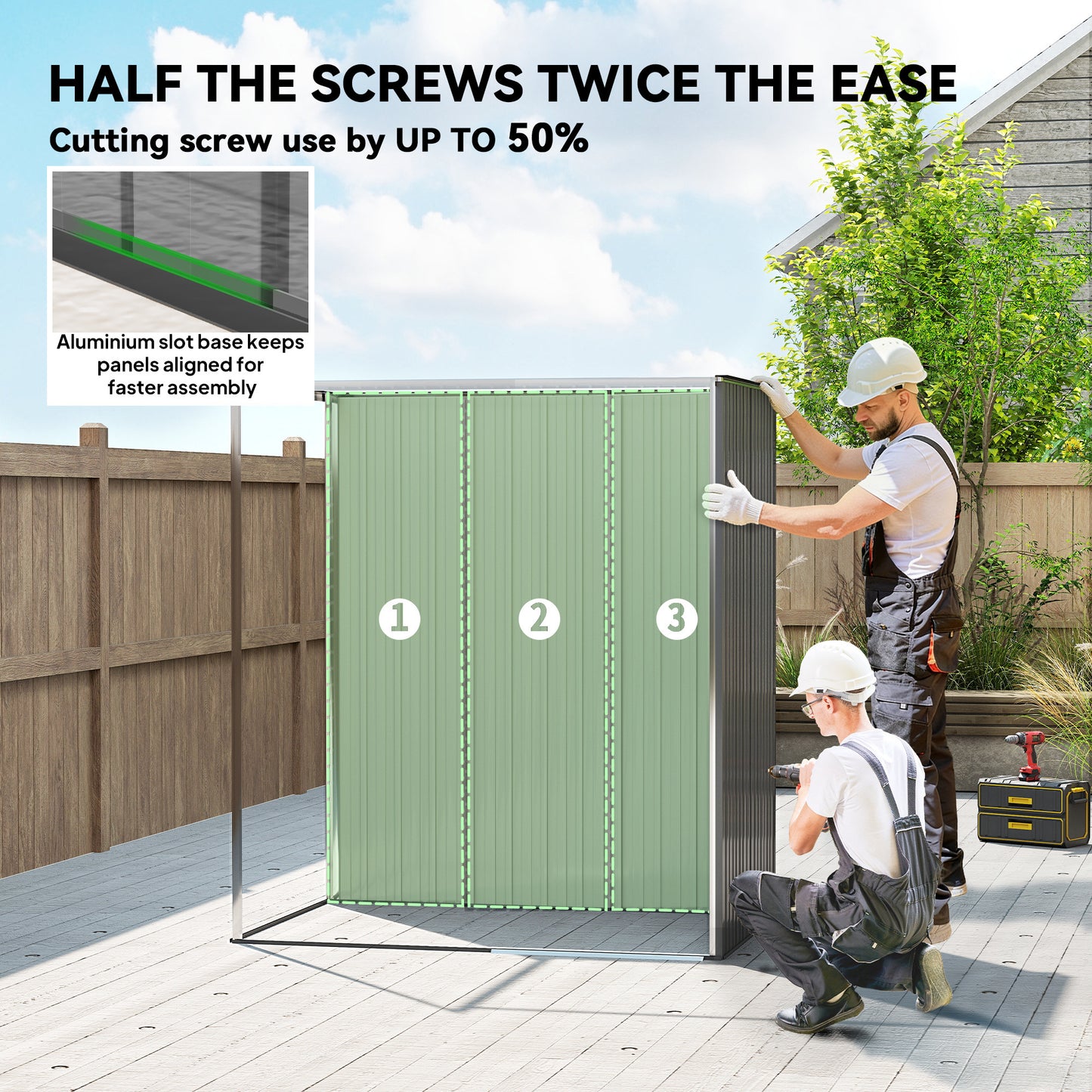 5 x 3.5ft Metal Garden Storage Shed with Effortless Assembly