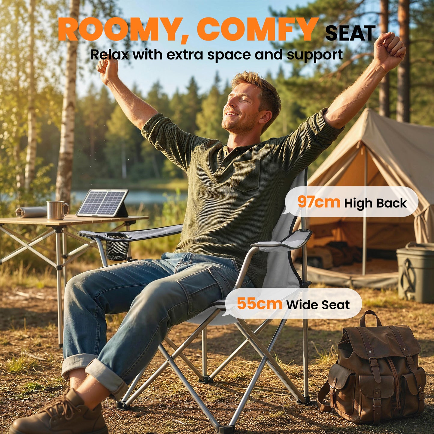 Camping Chair Set of 2 Portable Folding Outdoor Camp Chair