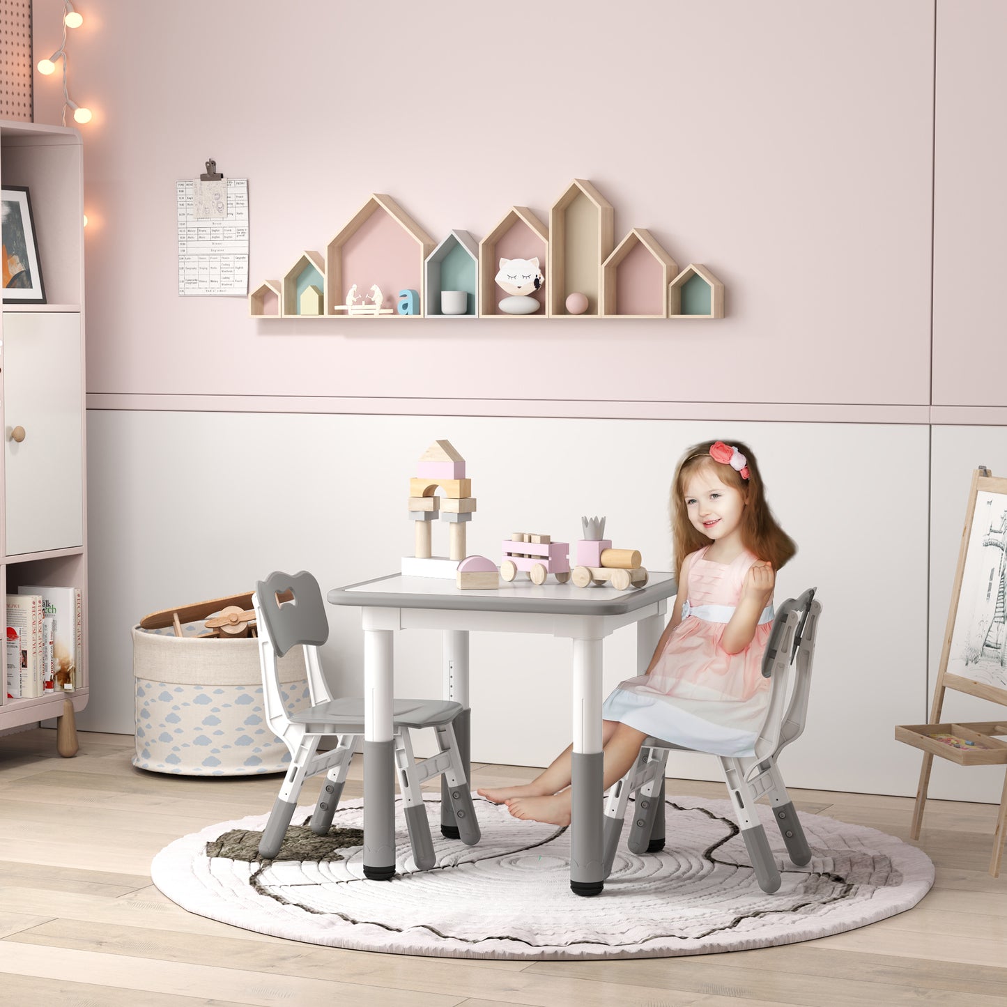 Height Adjustable Toddler Table and Chair Set (1)