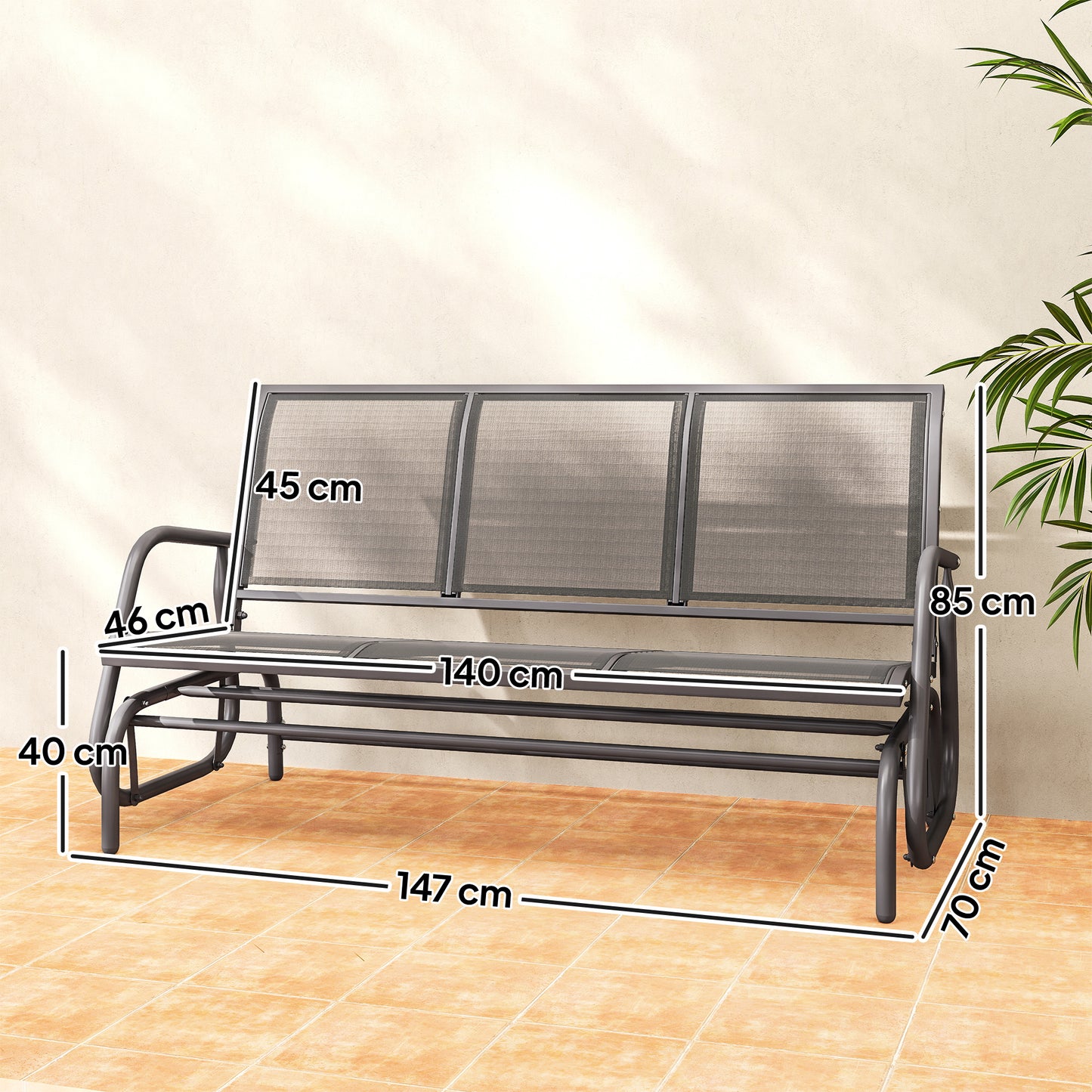 3-Seat Glider Rocking Chair