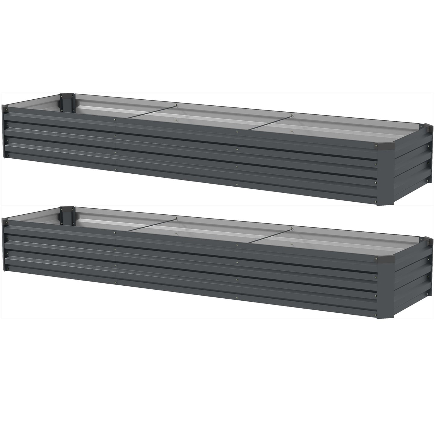 60 x 240cm Galvanised Steel Planter, with Open Bottom