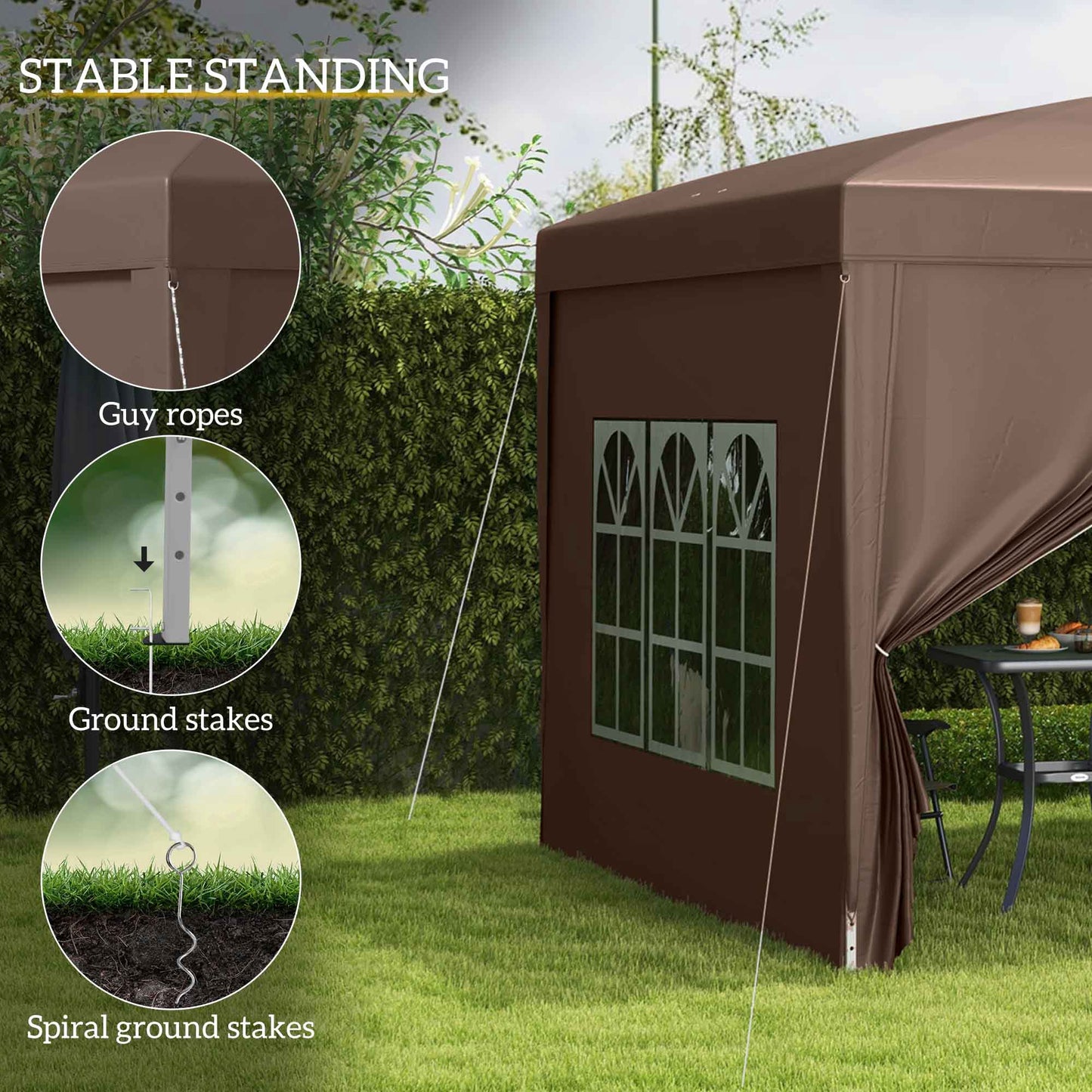 3 x 3 m Pop Up Gazebo, Wedding Party Canopy Tent Marquee
