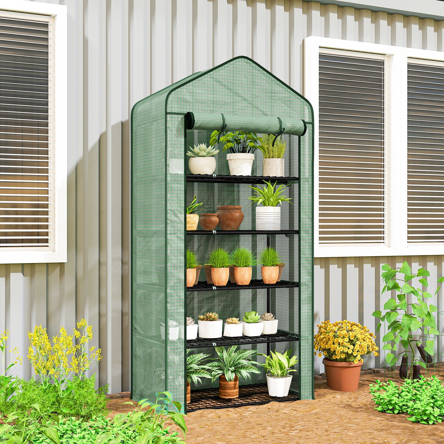 5 Tier Widened Mini Greenhouse with Reinforced PE Cover