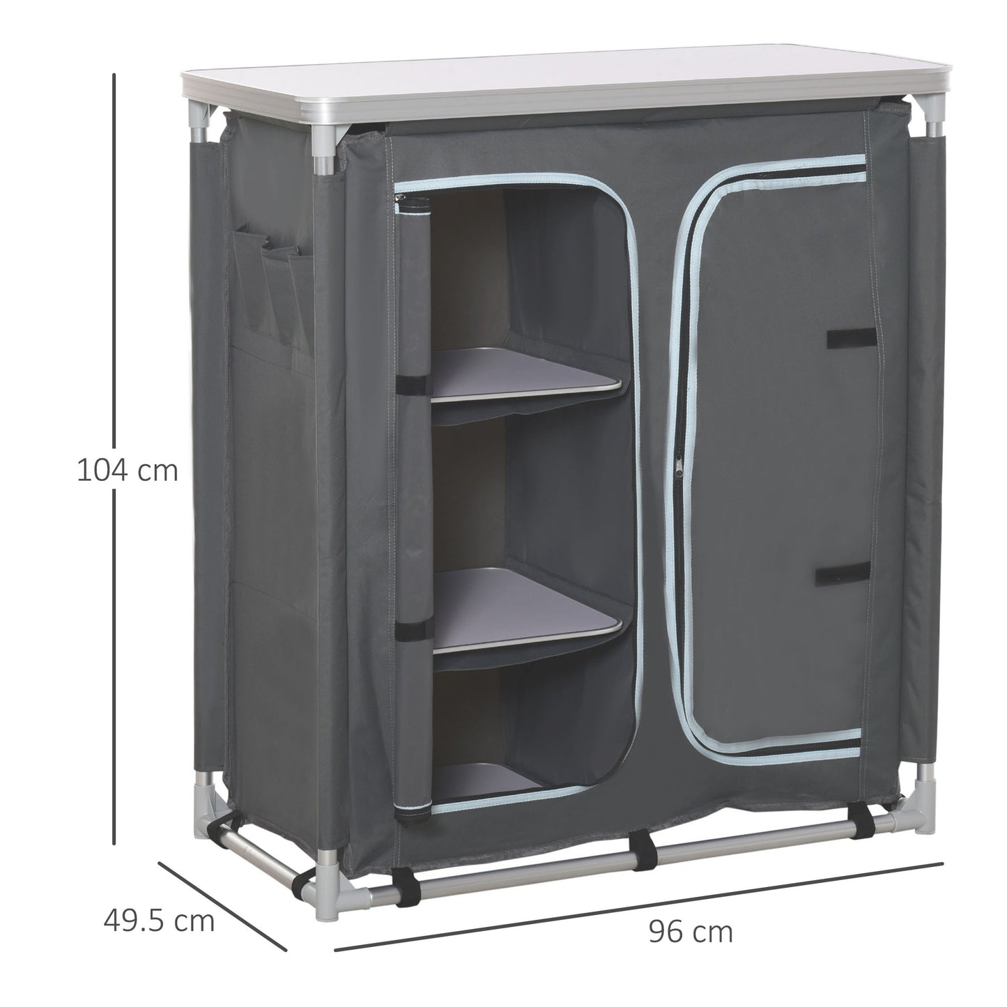 Aluminum Camping Cupboard, Camping Kitchen Station Cook Table
