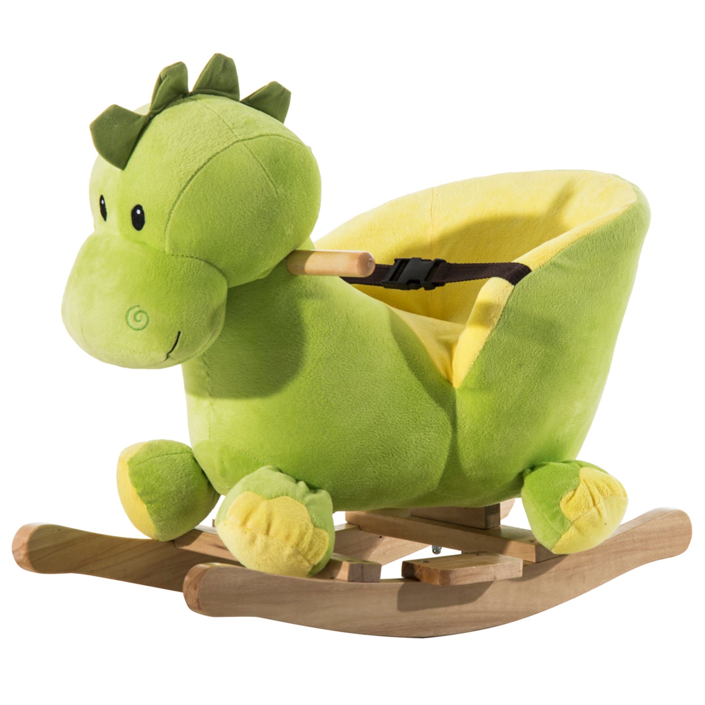 Kids Rocking Horse, Plush Ride-On Dinosaur Seat, with Seat Seat Belt