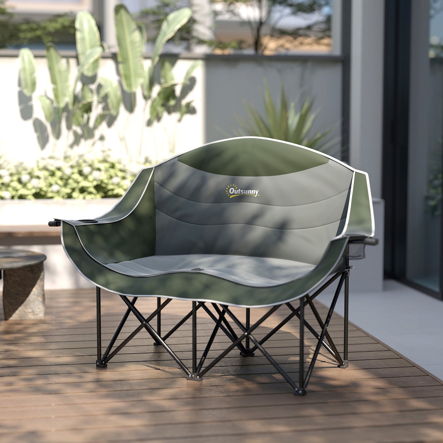 Double Camping Chair for Adults with Armrests