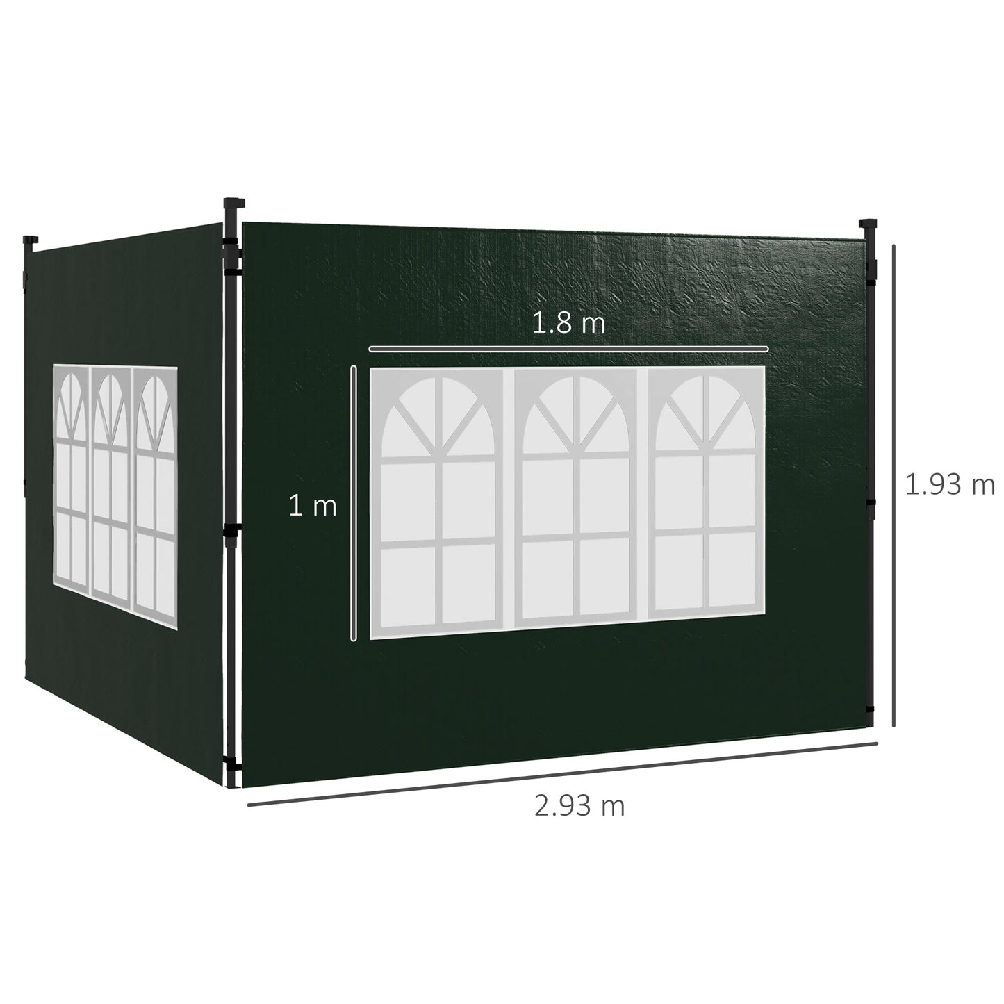 Set of Two 3 x 3m Gazebo Frame Replacement Walls