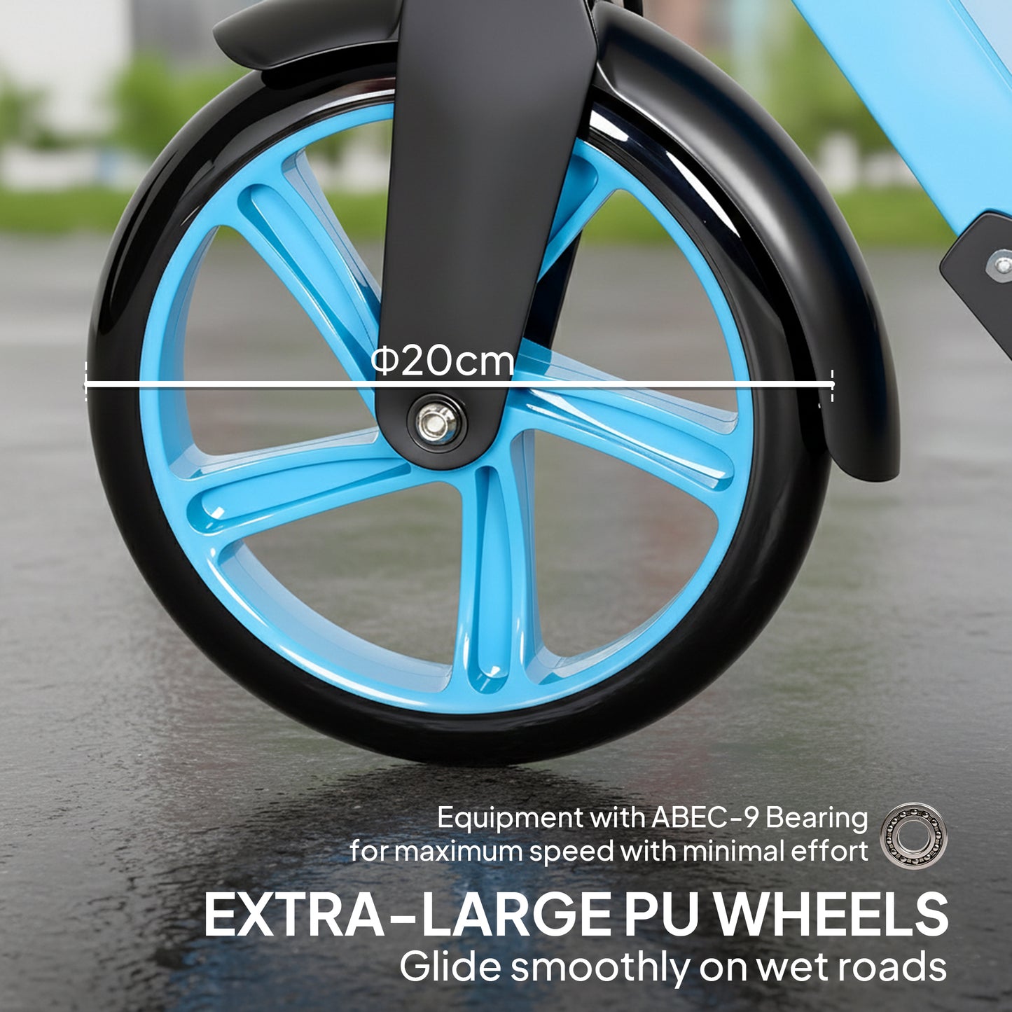 One-click Folding Kick Scooter for 14+ w/ Adjustable Handlebar (1)