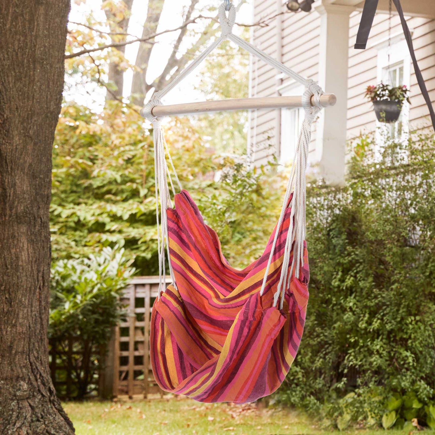 Outdoor Hanging Rope Chair with Cotton Rope