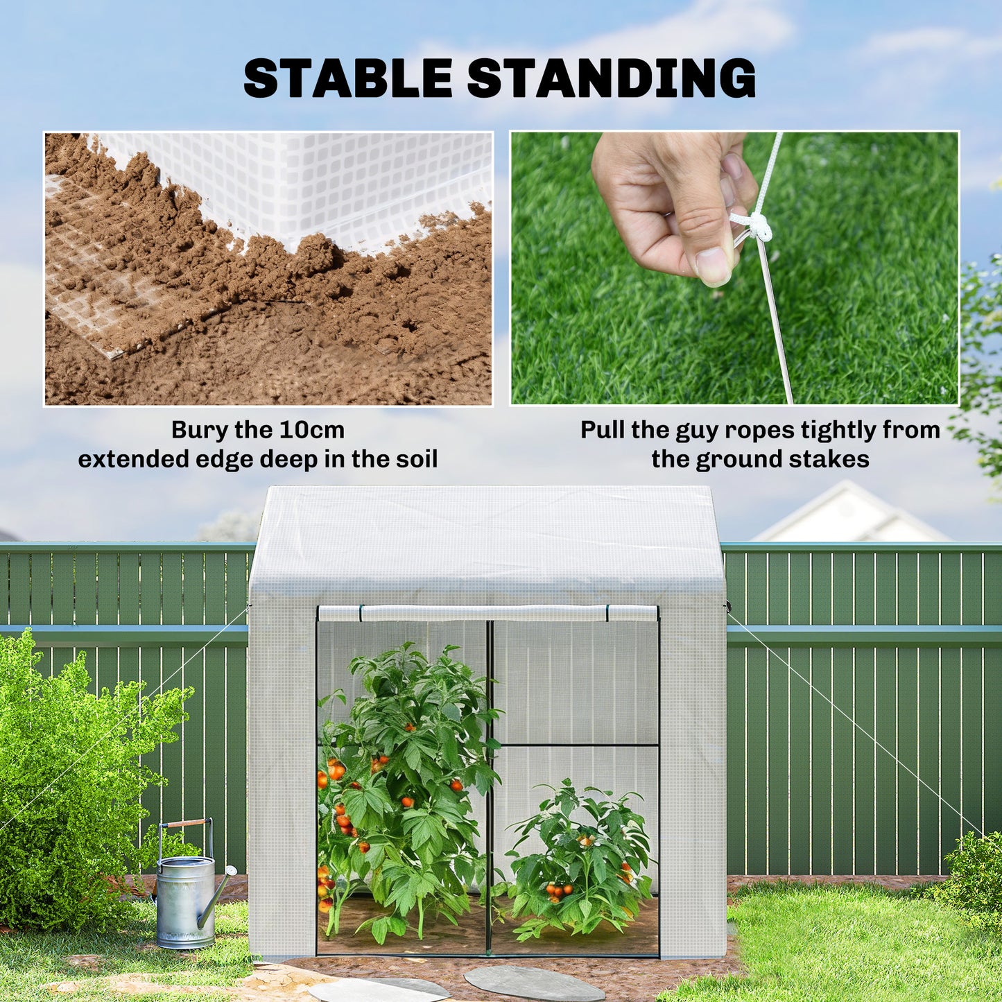 Walk-in Greenhouse, Outdoor Tomato Greenhouse with Roll-up Door