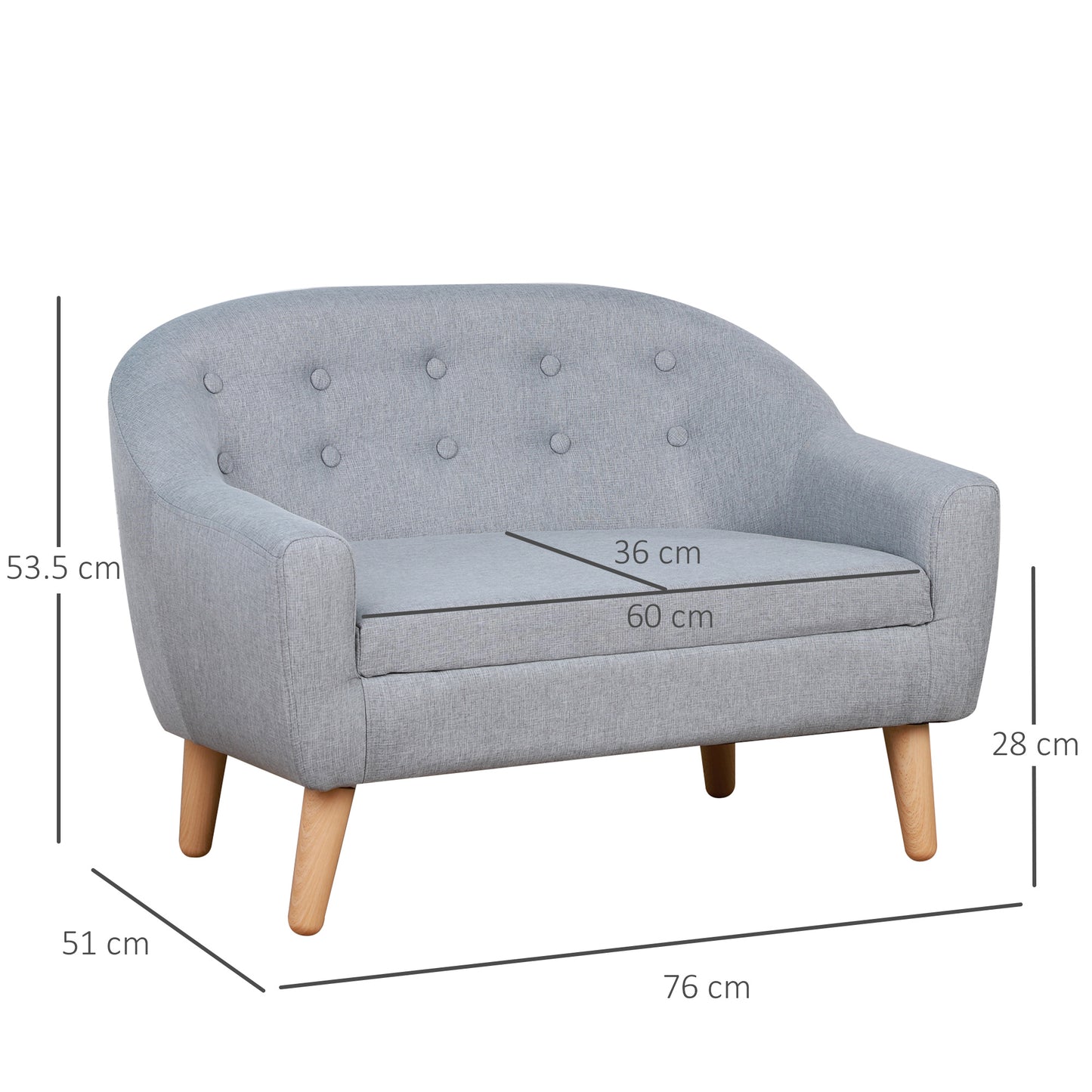 Children's Armchairs Kids Armchair Toddler Chair 2 Seater Wood