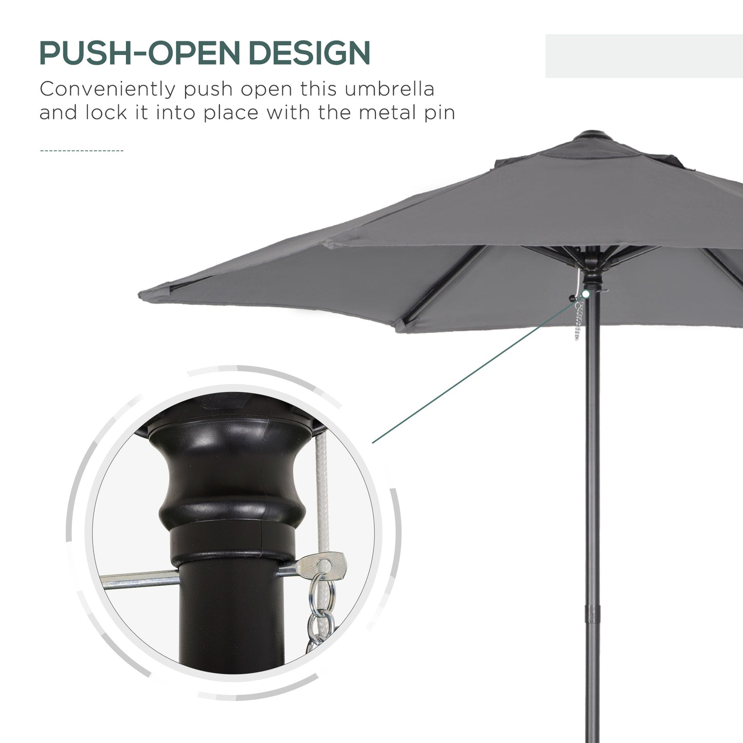 2m Garden Parasol Umbrella