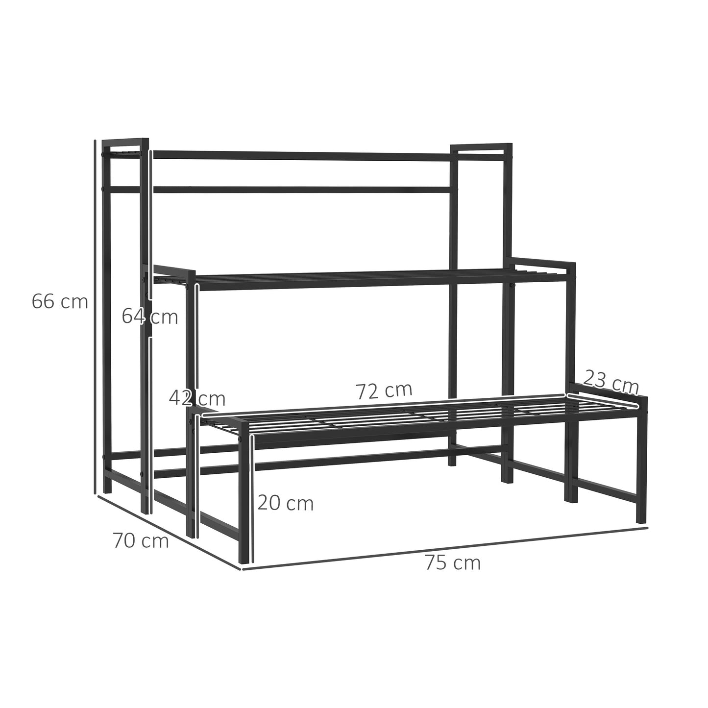 Three-Tier Metal Plant Shelf