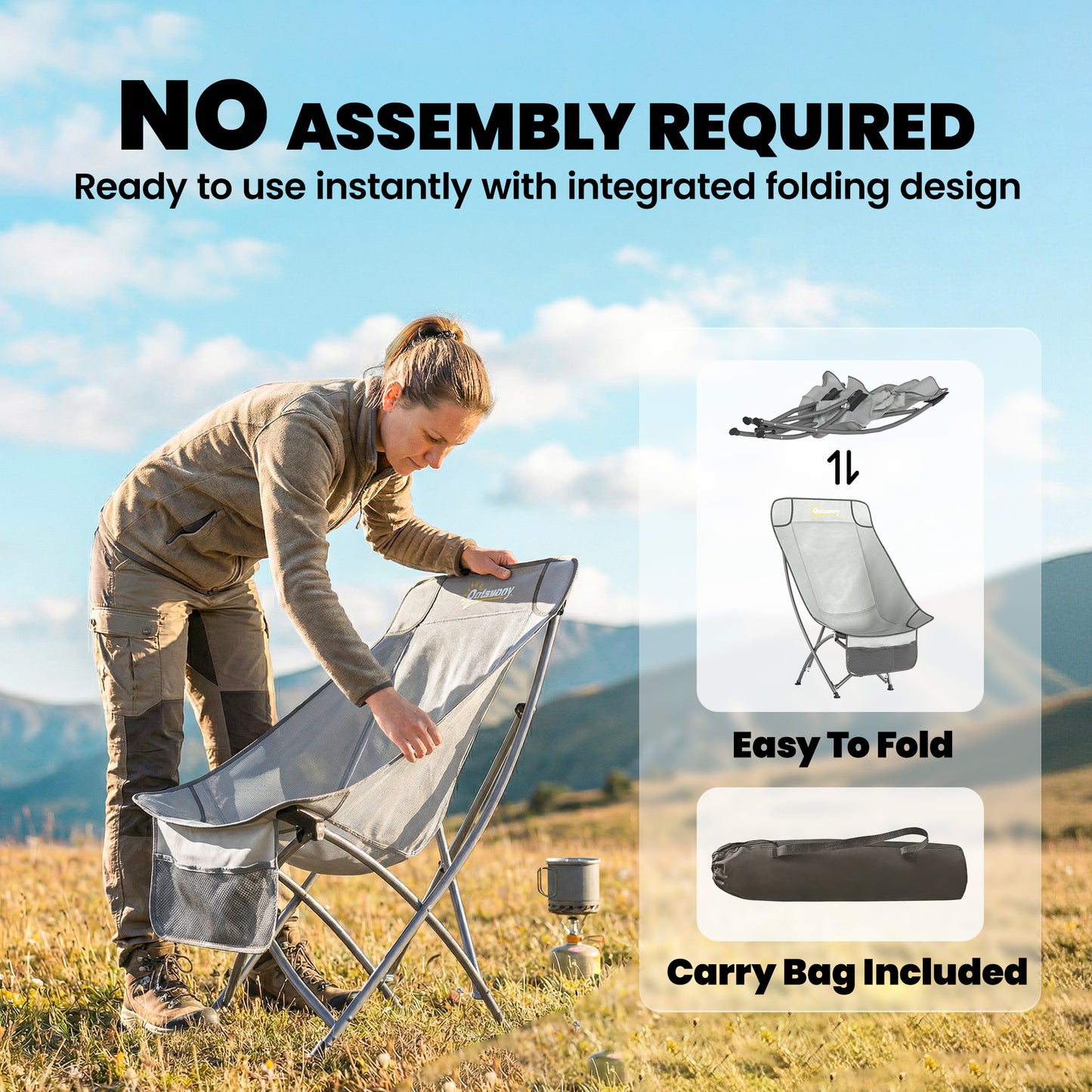 Camping Chair for Adults Heavy Duty Folding Camp Chair