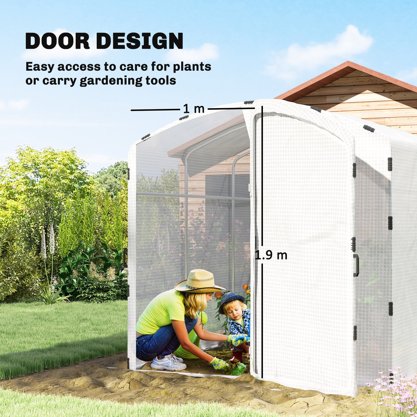 Polytunnel Greenhouse Walk-in Grow House with UV-resistant PE Cover