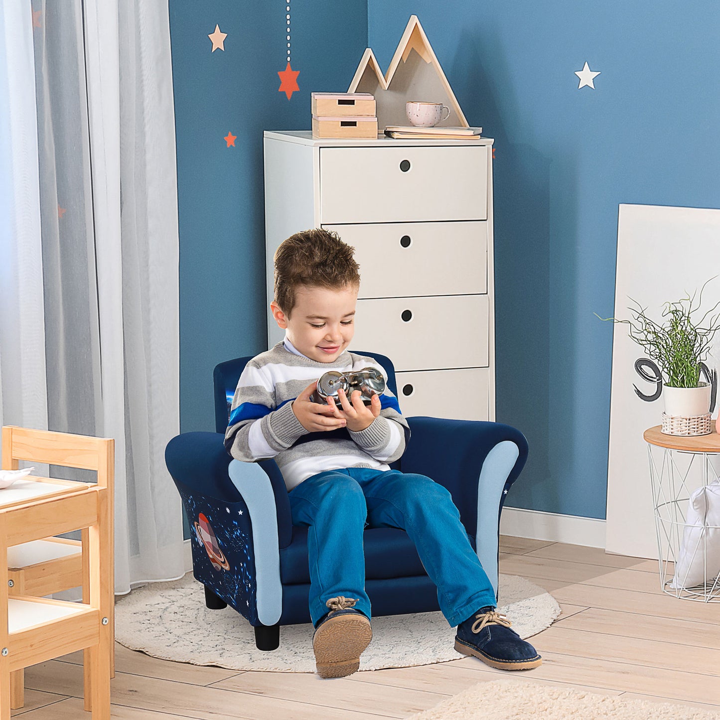 Child Armchair Kids Mini Sofa Chair with Armrest, 59.5 x 43 x 46.5cm