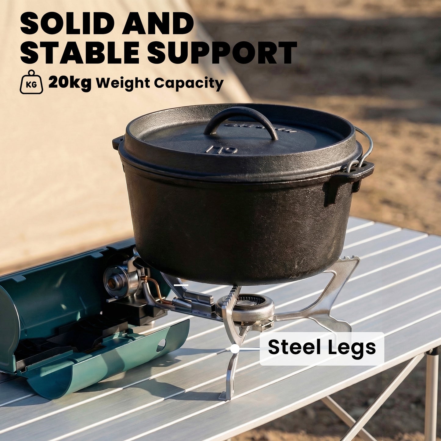 2670W Foldable Camping Stove with Safety Shut-Off