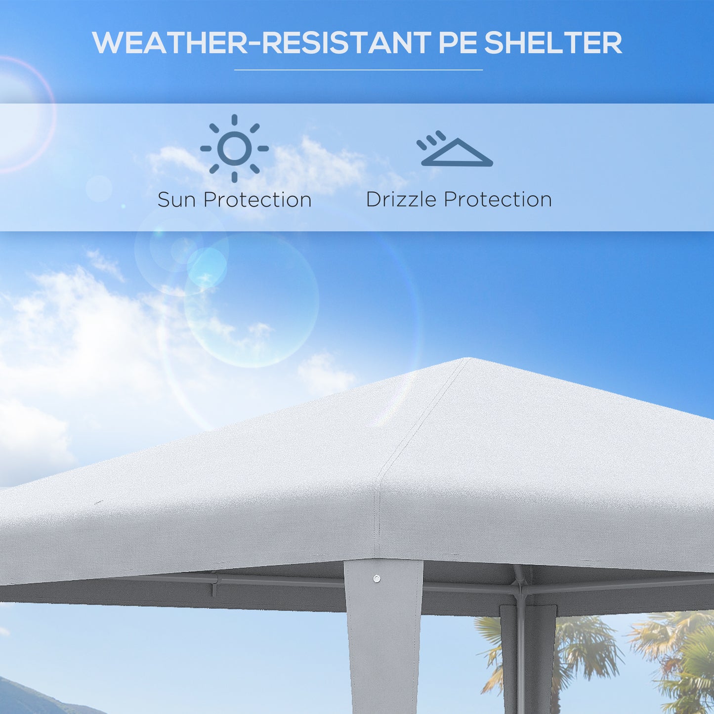 2.7m x 2.7m Garden Gazebo Marquee Party Tent Wedding Canopy Outdoor