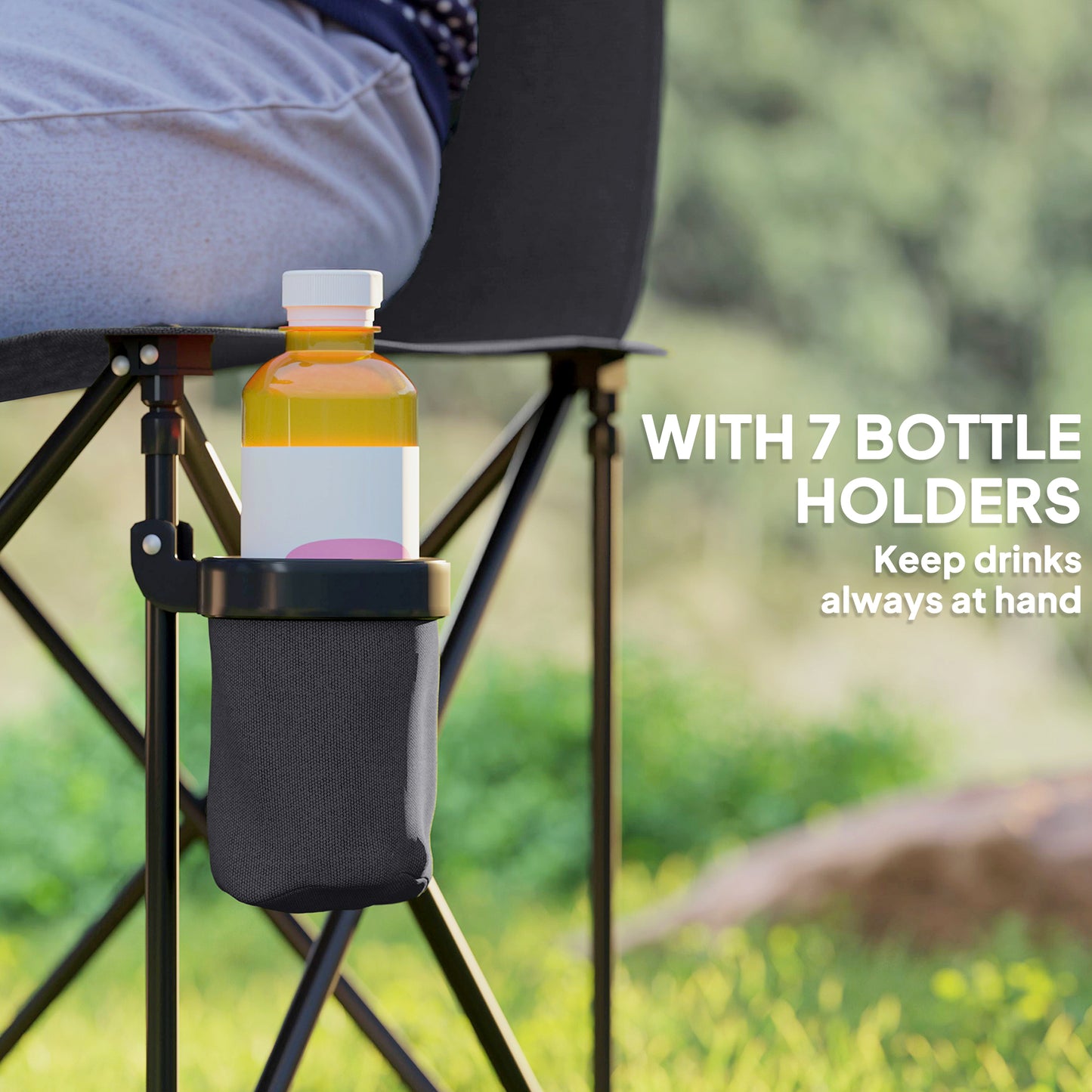 6 Seater Folding Camping Chair with Cup Holder & Carry Bag