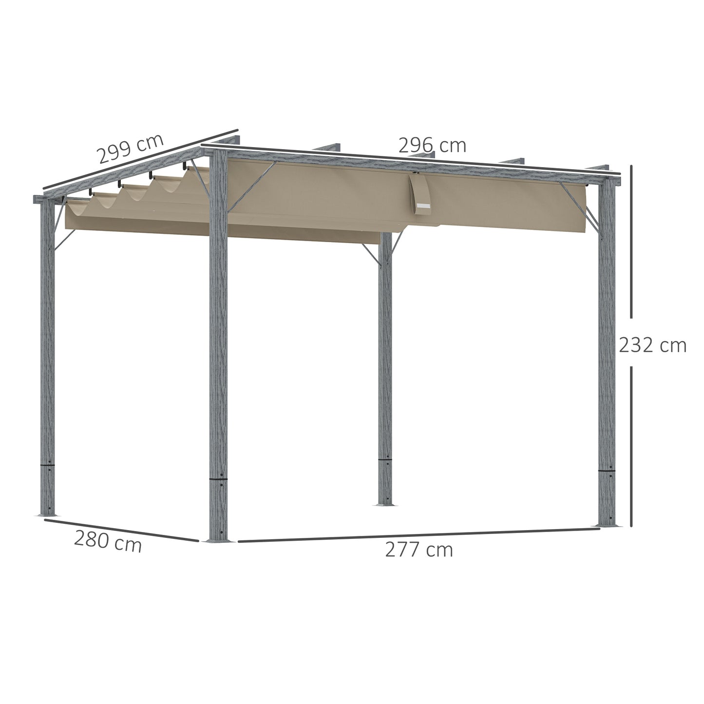 3 x 3 m Retractable Roof Pergola
