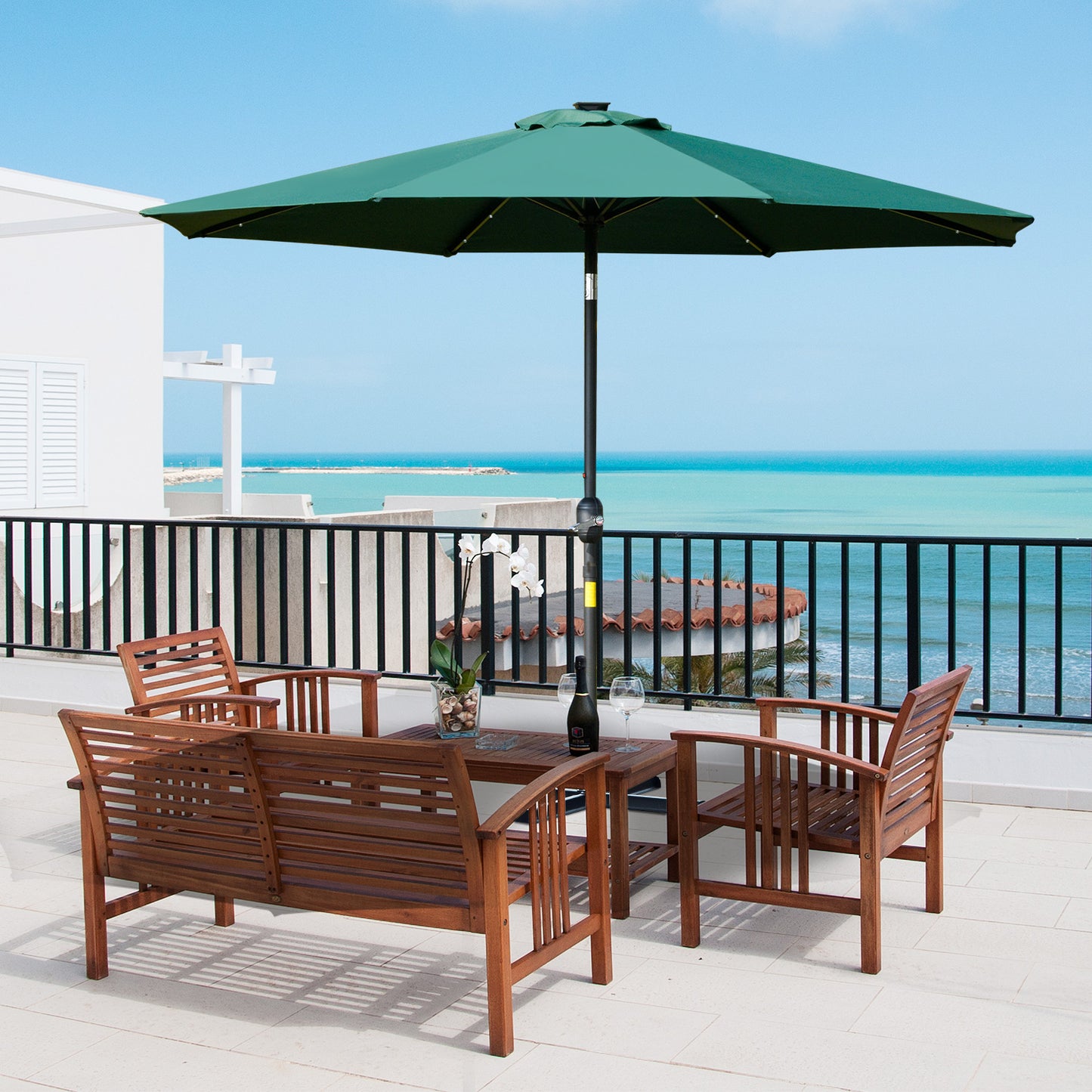 2.7m Patio Garden Umbrella Outdoor Parasol with Tilt Crank (2)