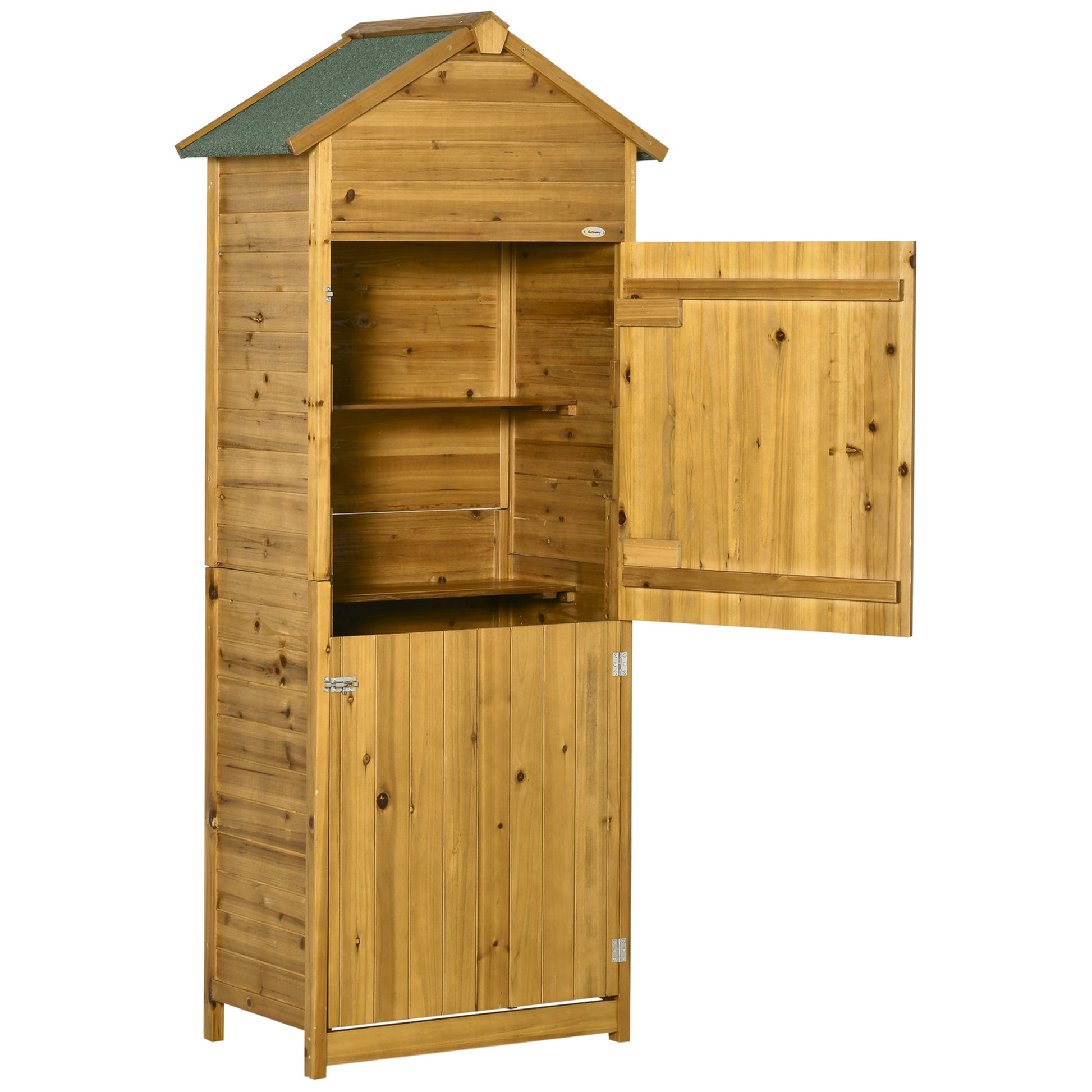 Wooden Garden Storage Shed Utility Gardener Cabinet w/ 3 Shelves (1)