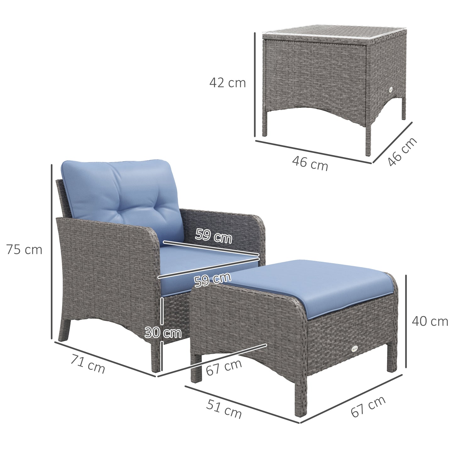 5 Pieces PE Rattan Garden Furniture Set (2)