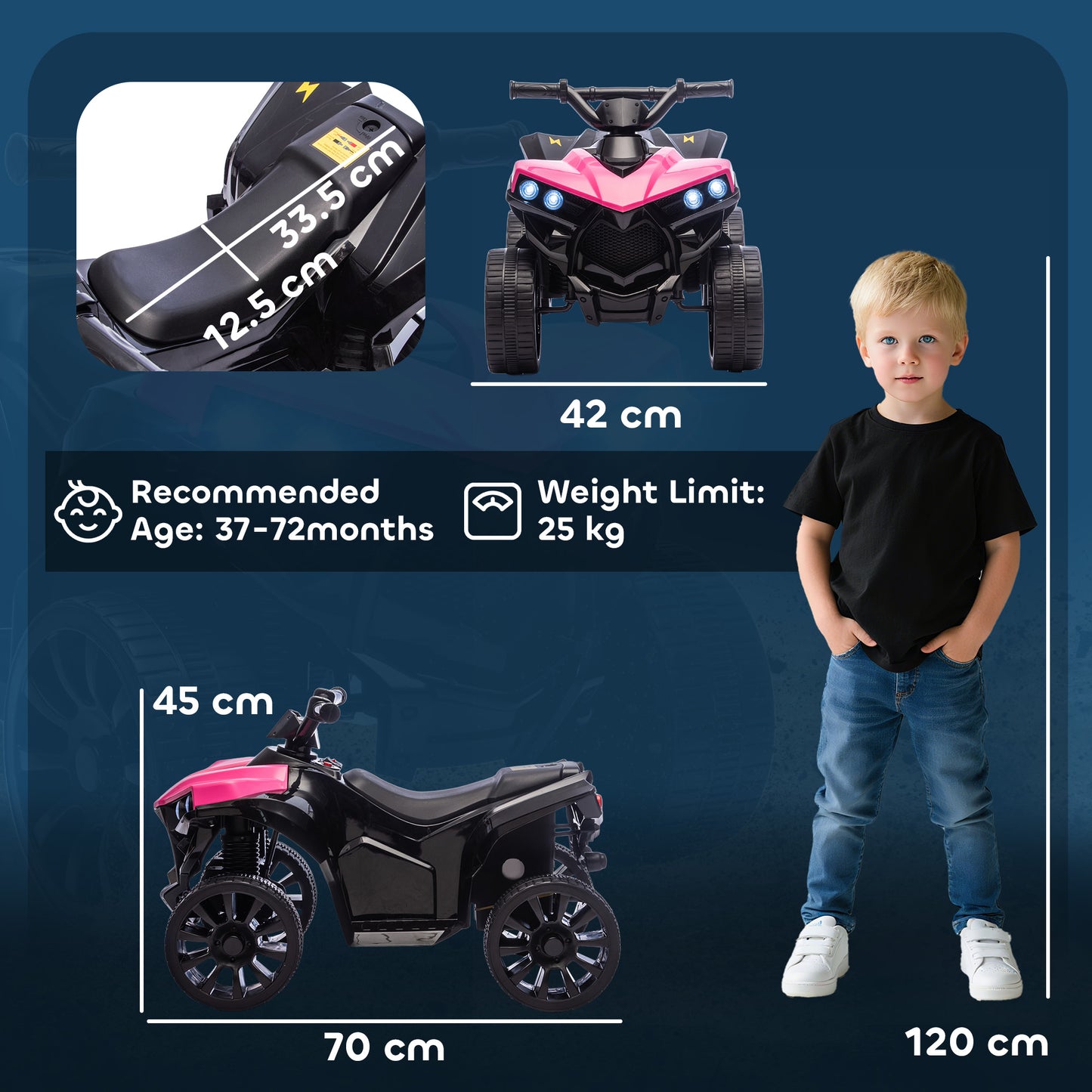 6V Kids ATV, 4 Wheeler Electric Ride on Car with Music